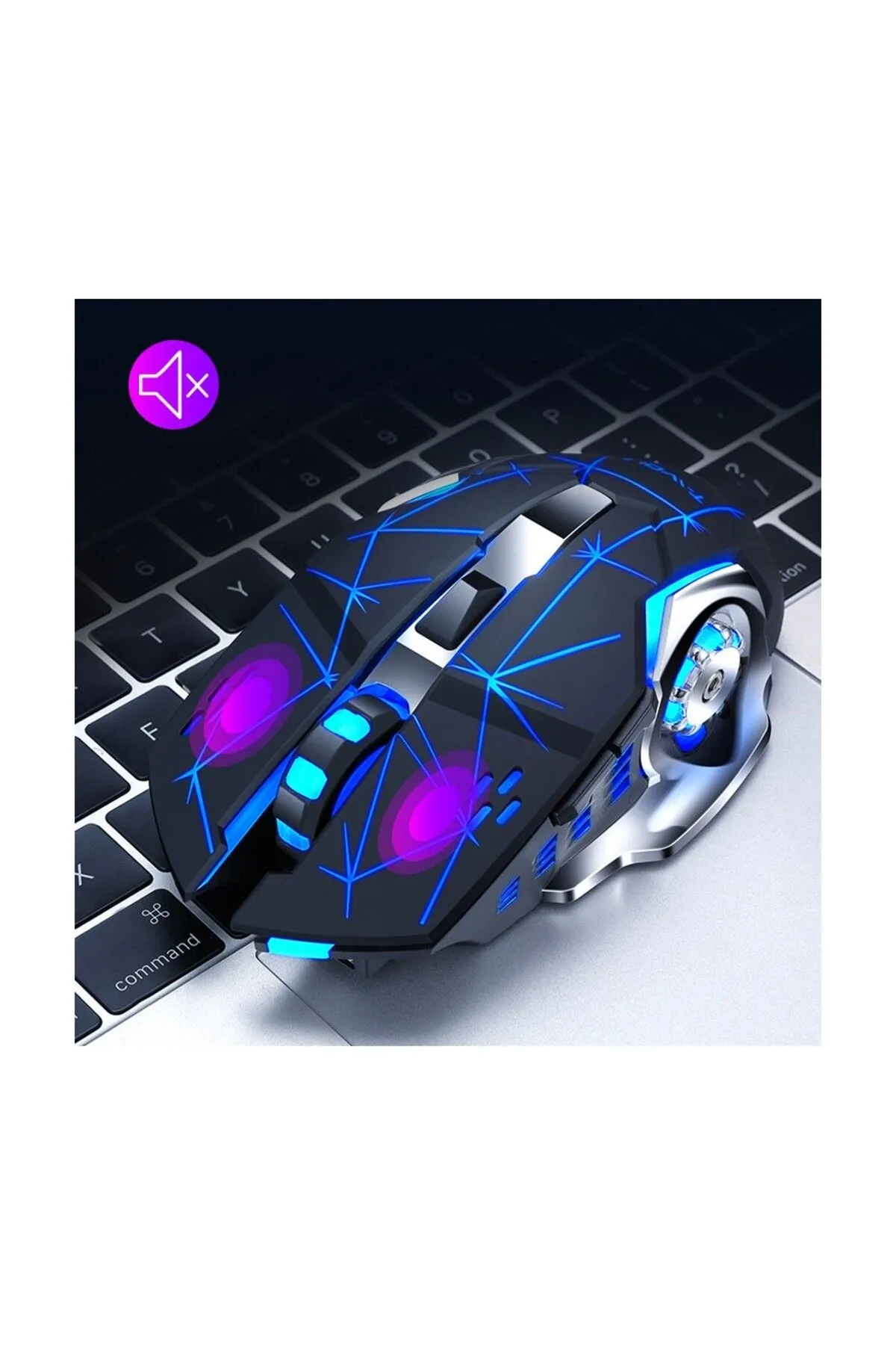 RAYNOX RX-GM809 Gaming Wireless Rgb Oyuncu Mouse Şarjlı Pilsiz Sessiz Click