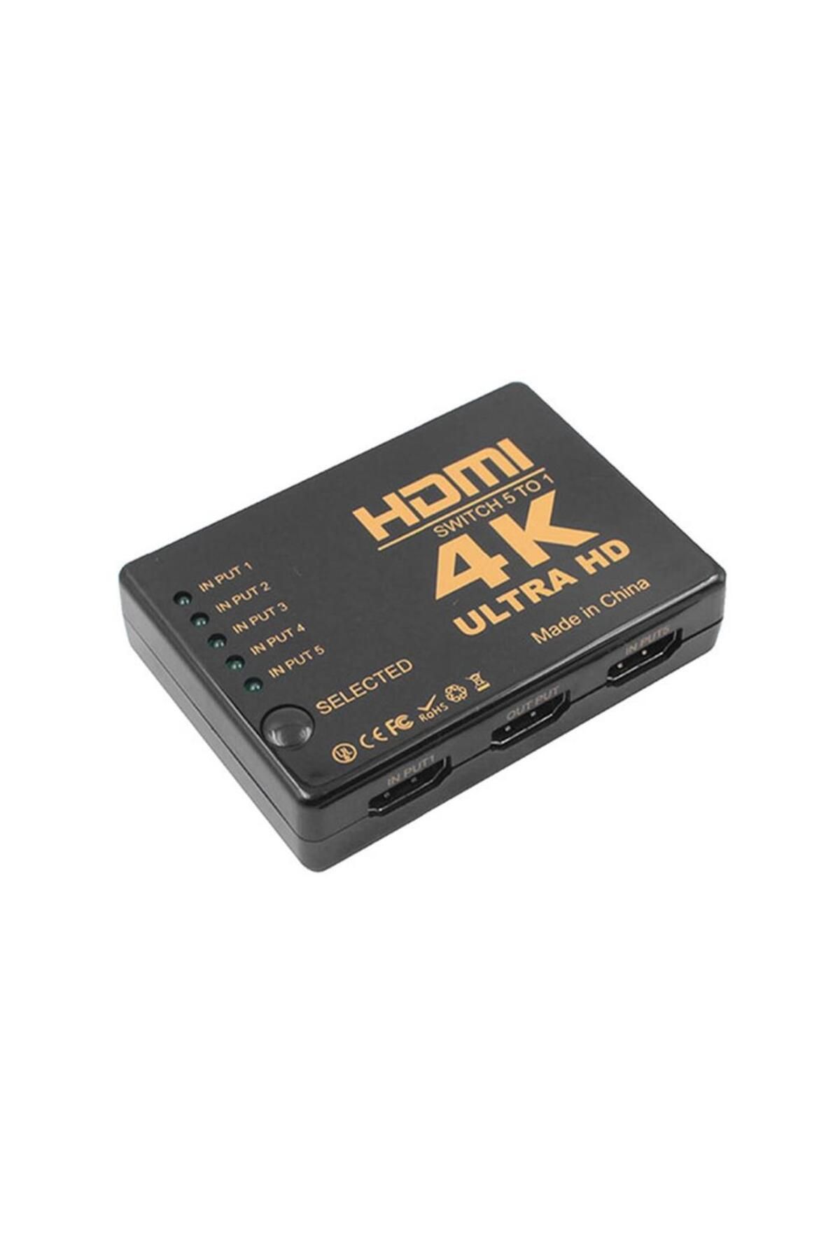 Nusrat Bilişim S-link SL-HSW4K55 HDMI 5TO1 SWITCH 4K-2K, IR +Adaptör