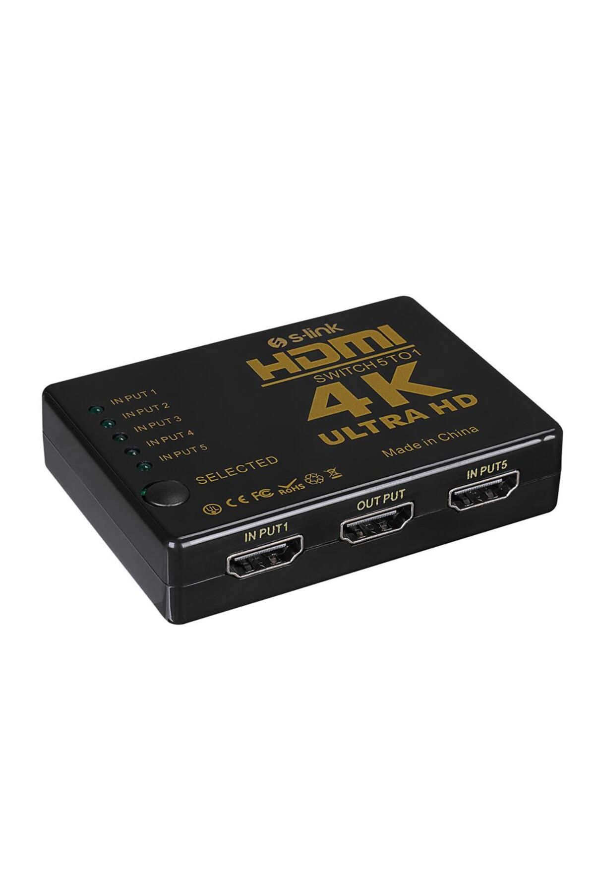 Nusrat Bilişim S-link SL-HSW75 HDMI 5in1 Otomatik 5Li Metal Switch