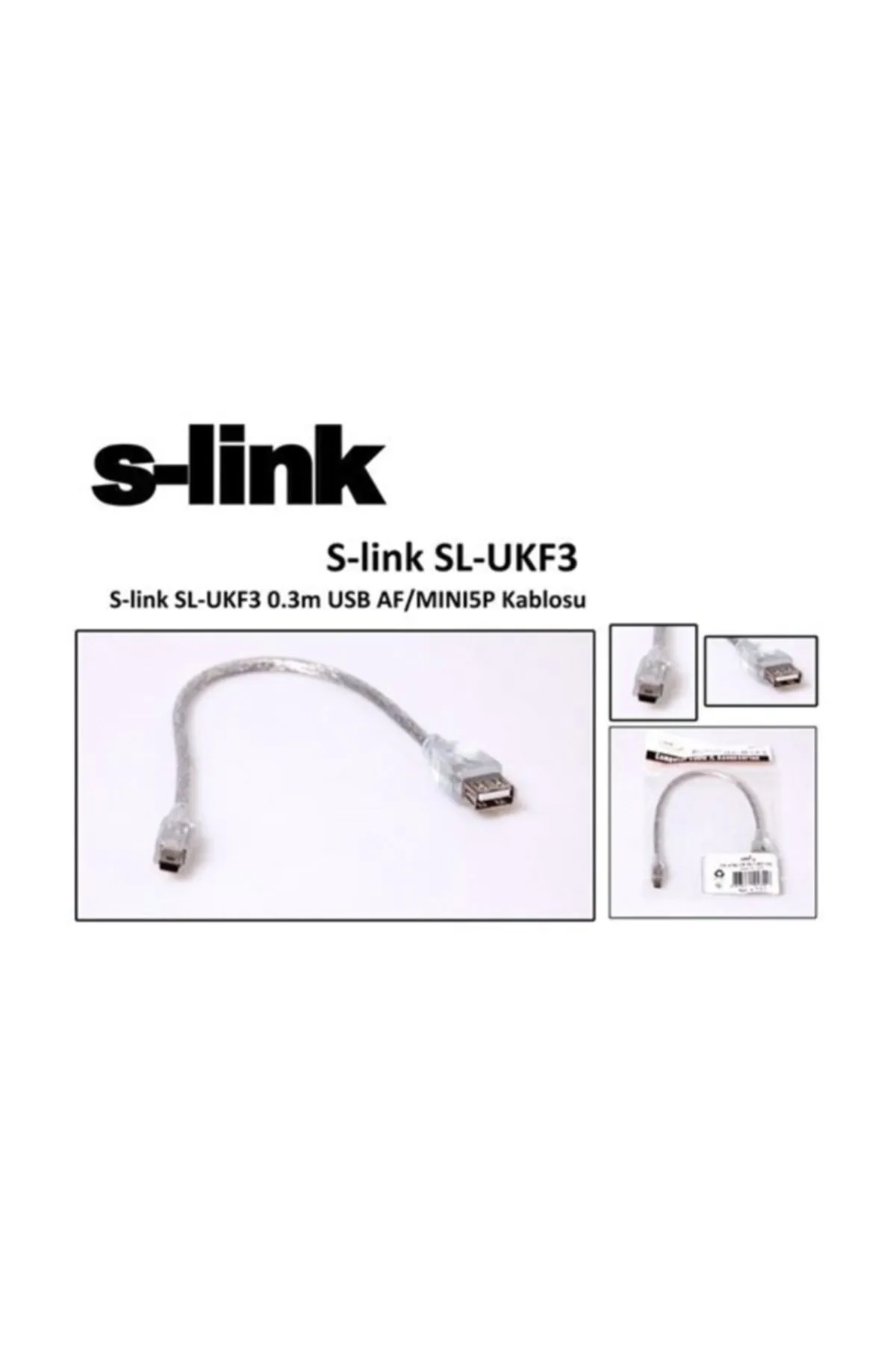 S-link S-link Sl-ukf3 0.3m Usb Af/mını5p Kablosu