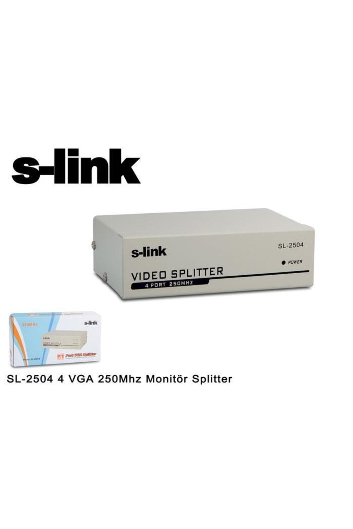 S-link S-lınk Sl-2504 4 Port 250 Mhz Monitör Çoklayıcı Vga Splıtter Dağıtıcı