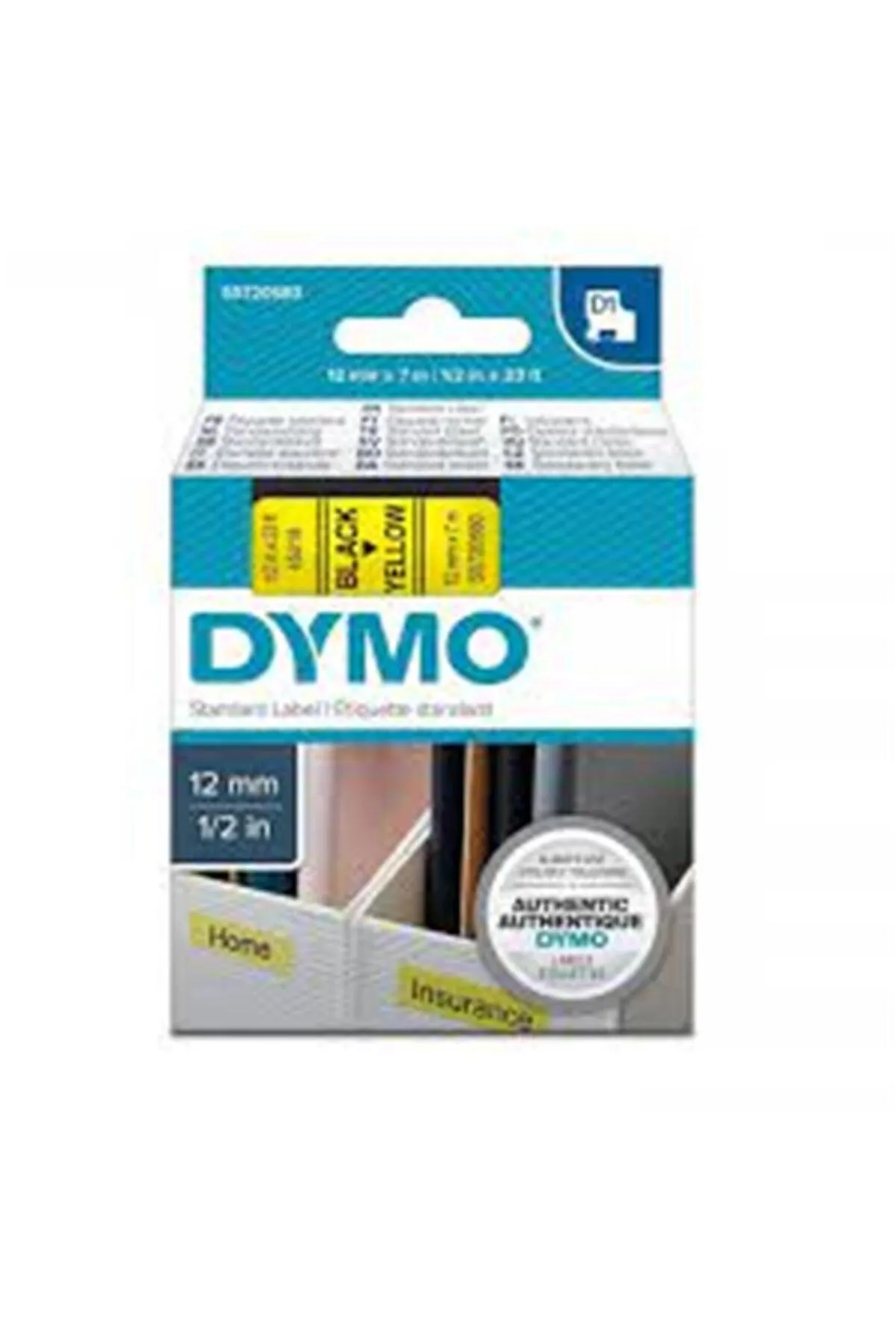 Dymo S0720500 D1 Yedek Şerit, 12 Mm X 7 Mt, Şeffaf- Siyah (45010)