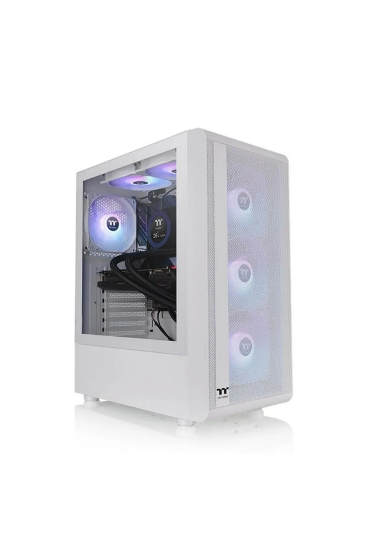 Thermaltake S200 TG 650W 80+ ARGB 3x120mm Fan Mesh Pencereli Beyaz Oyuncu Kasası