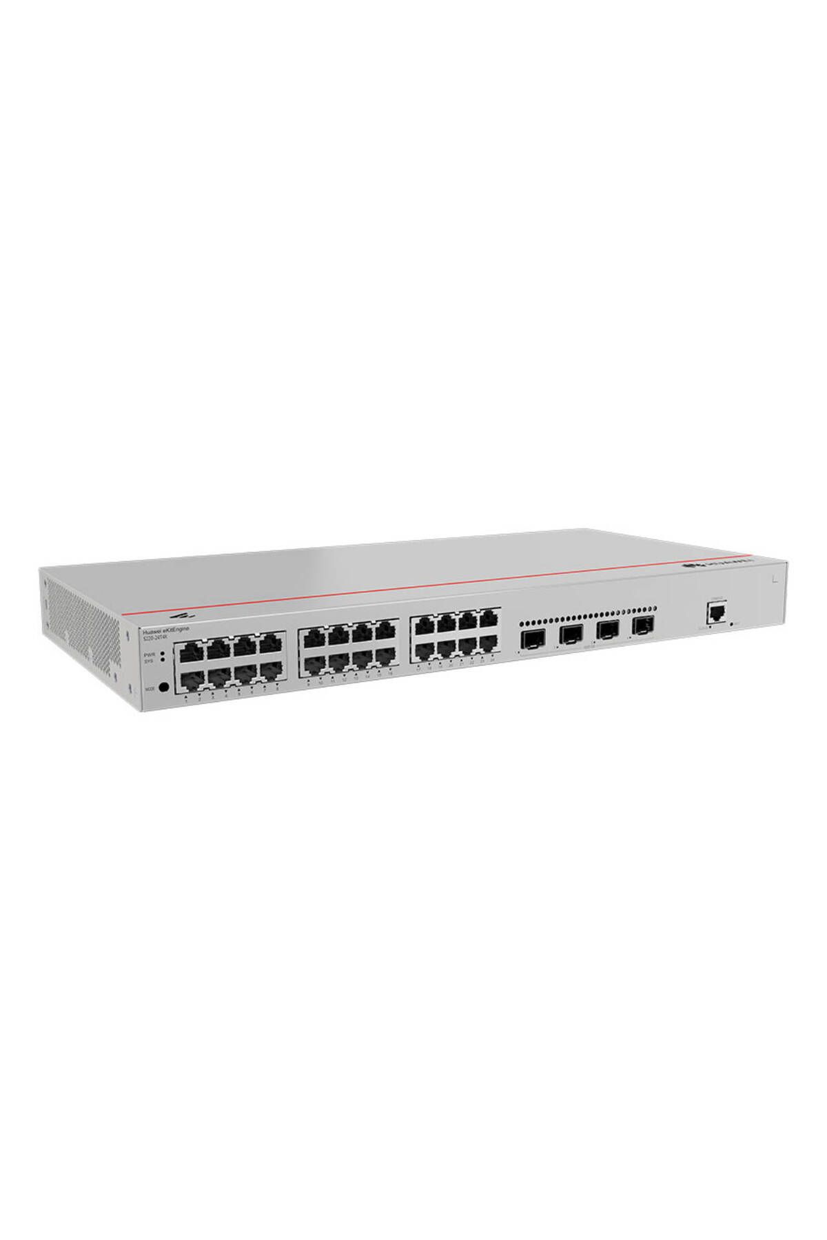 Huawei S220-24T4X,S220-24T4X,S220-24T4X (24*10/100/1000BASE-T ports, 4*10GE SFP+ ports, built-in AC power)