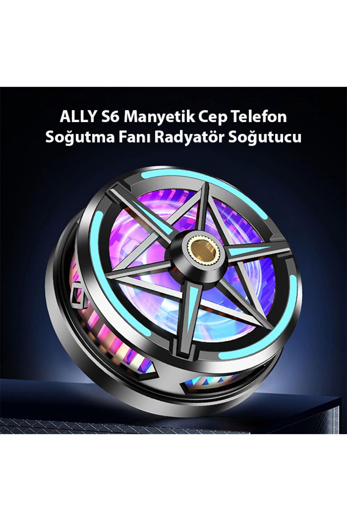 Ally S6 Manyetik Cep Telefon Soğutma Fanı Radyatör Soğutucu SİYAH