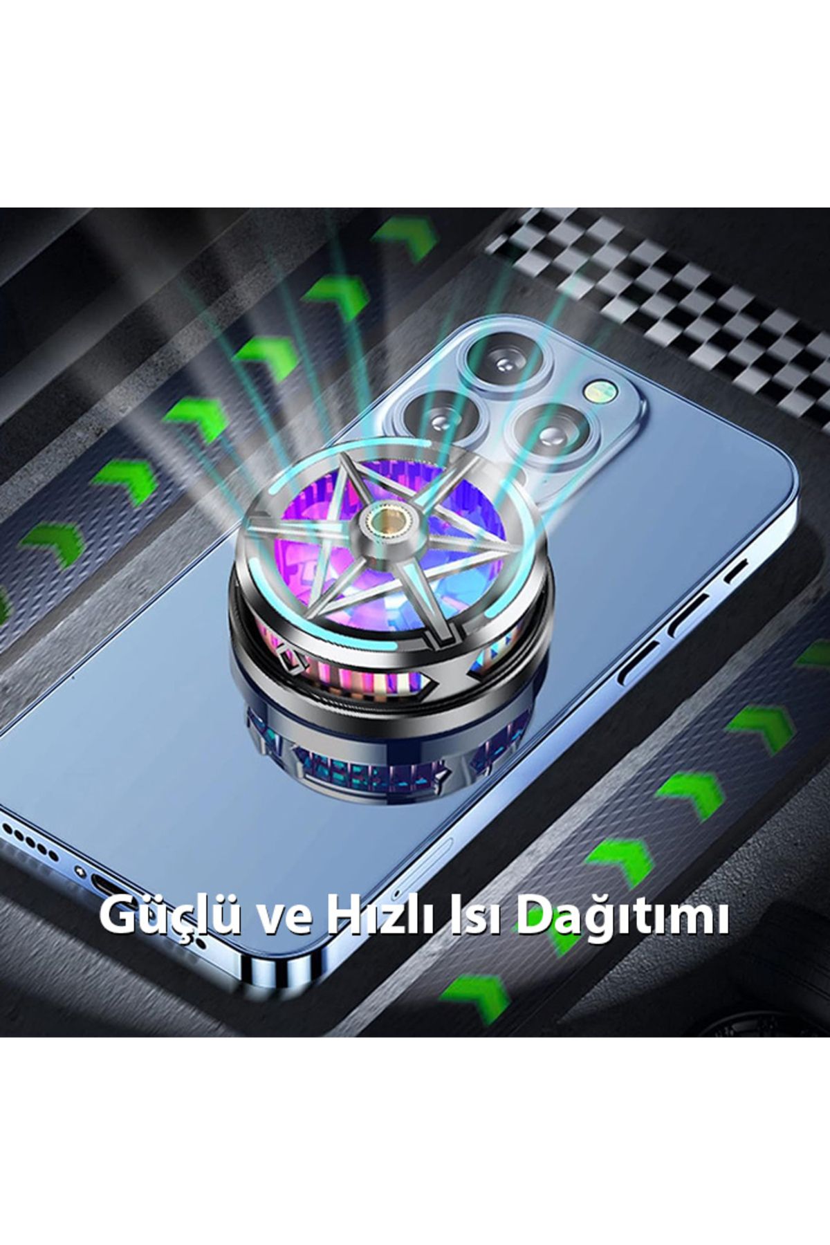 Ally S6 Manyetik Cep Telefon Soğutma Fanı Radyatör Soğutucu SİYAH