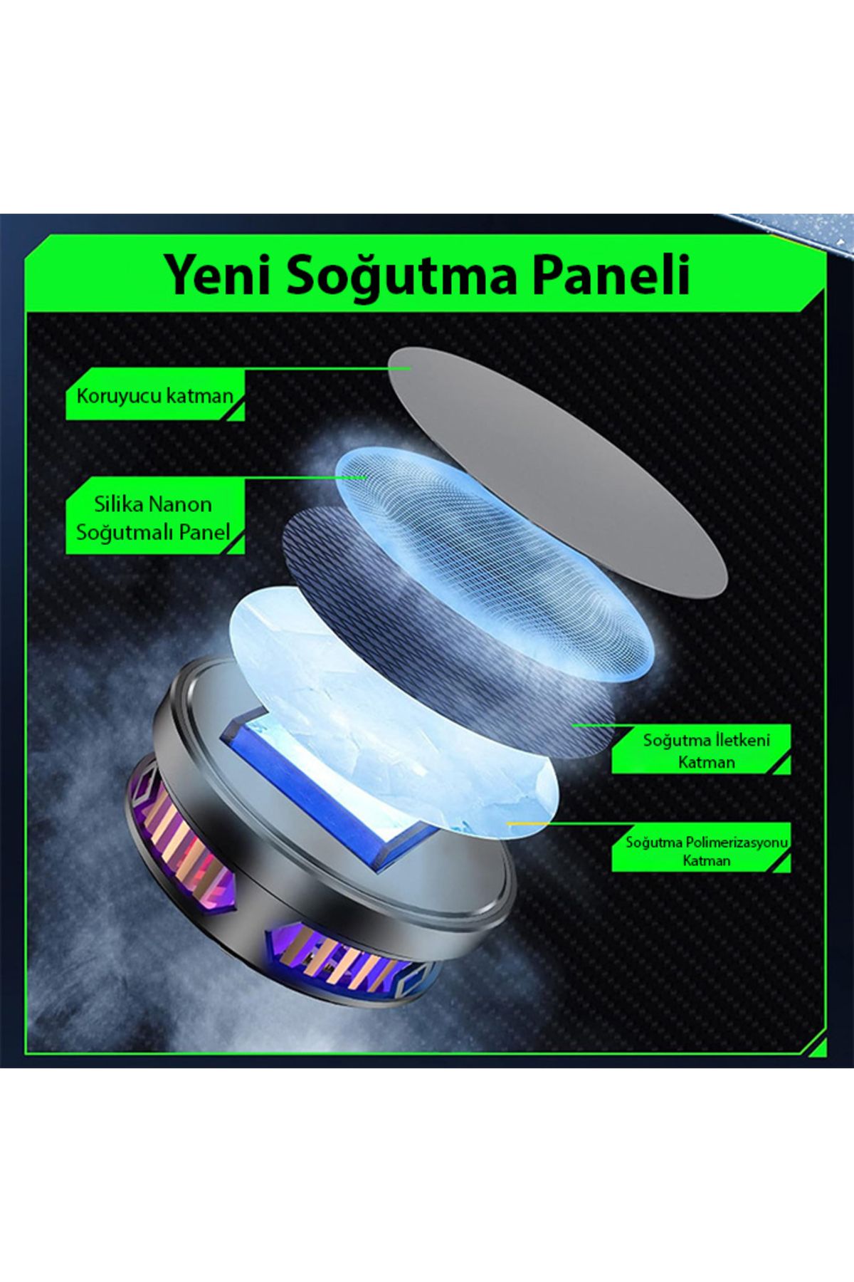 Ally S6 Manyetik Cep Telefon Soğutma Fanı Radyatör Soğutucu SİYAH