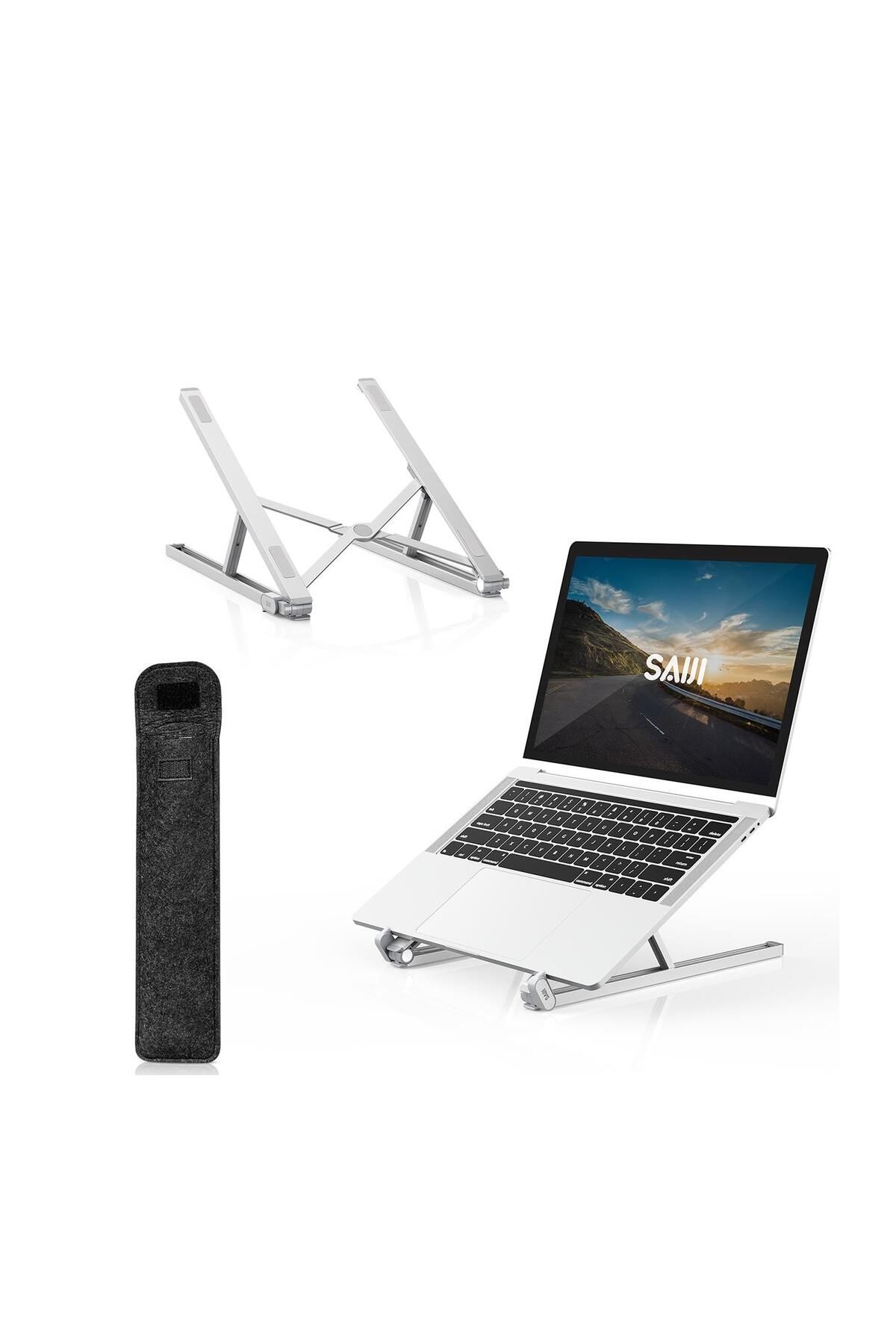 Bix Saiji X2 Taşıma Çantalı Alüminyum Notebook Laptop Standı Gümüş