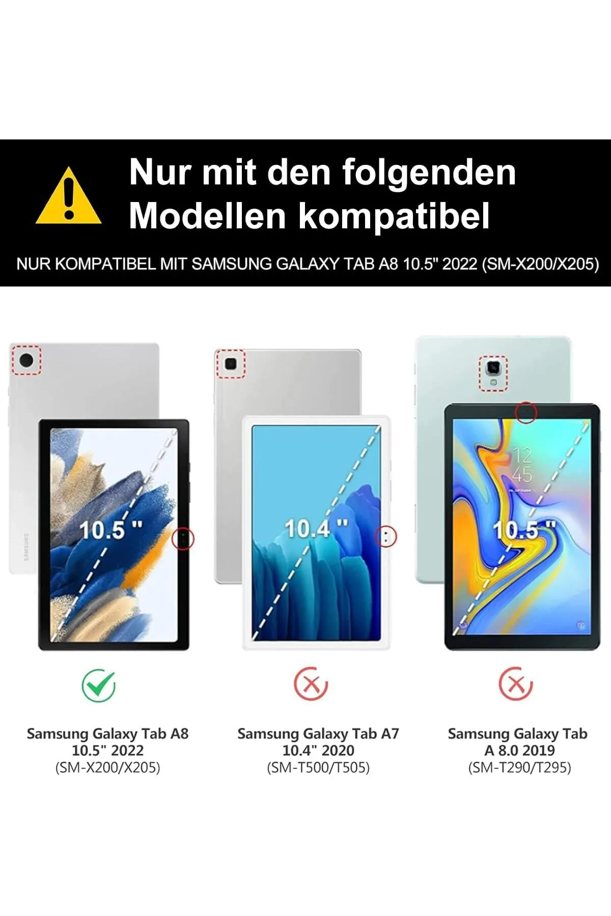 Fogy Samsung Galaxy Tab A8 10.5" 2022 SM-X200 için Çıkarılabilir Bluetooth Klavyeli Klavye Kılıfı