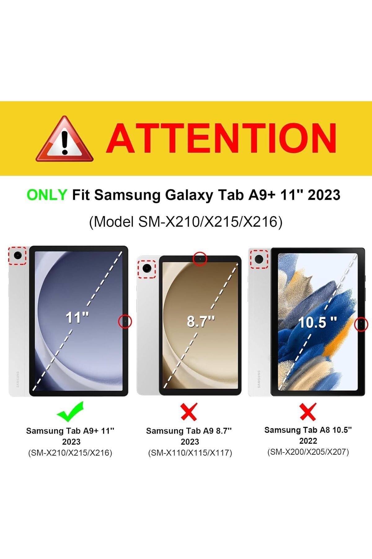 Fogy Samsung Galaxy Tab A9+ Plus 11 inç SM-X210 için Çıkarılabilir Bluetooth Klavyeli Klavye Kılıfı