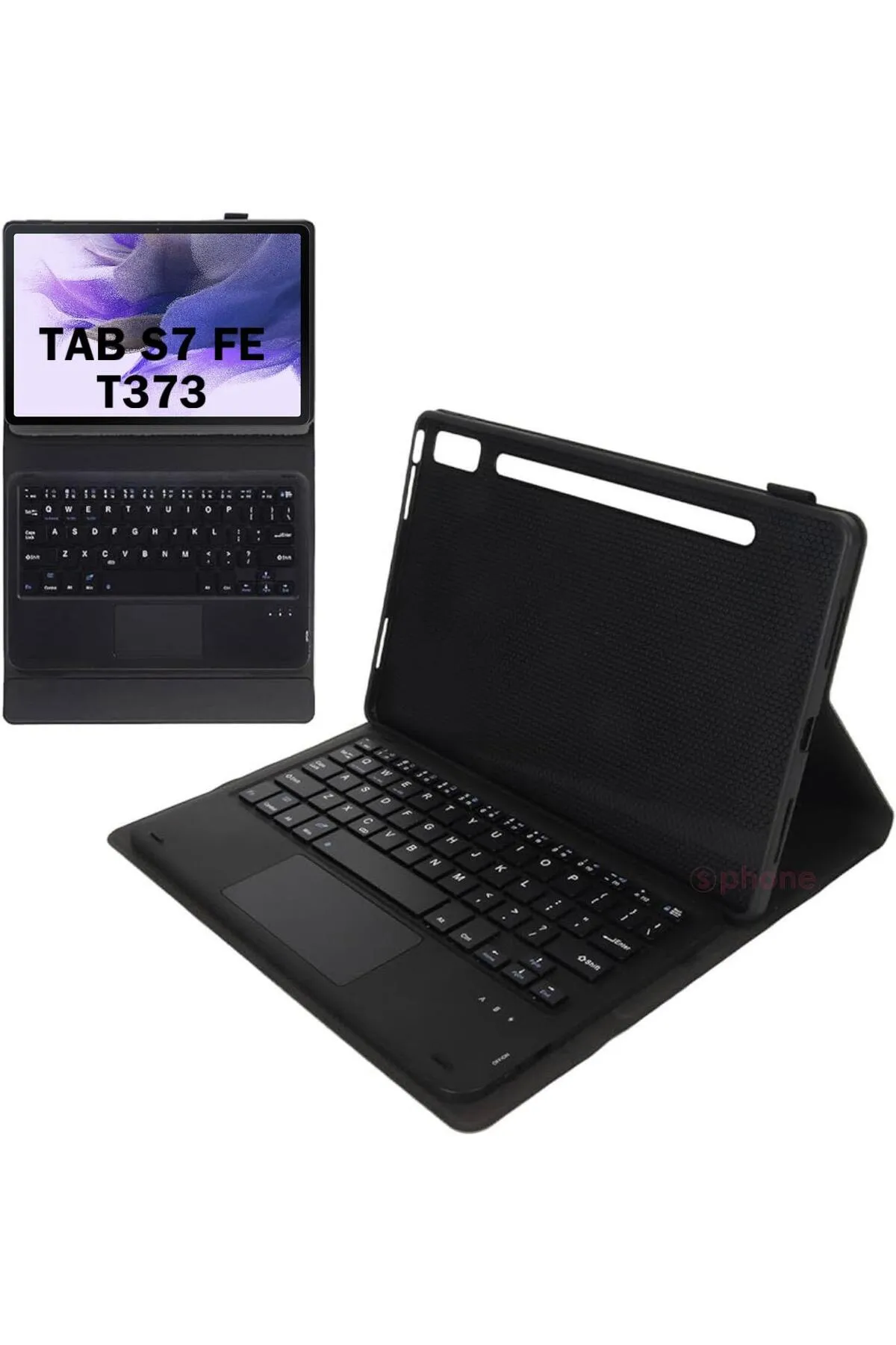 Sphone Samsung Galaxy Tab S7 FE SM-T733 Bluetooth Keyboard Akıllı Standlı Tablet Kılıf Wireless Touchpad