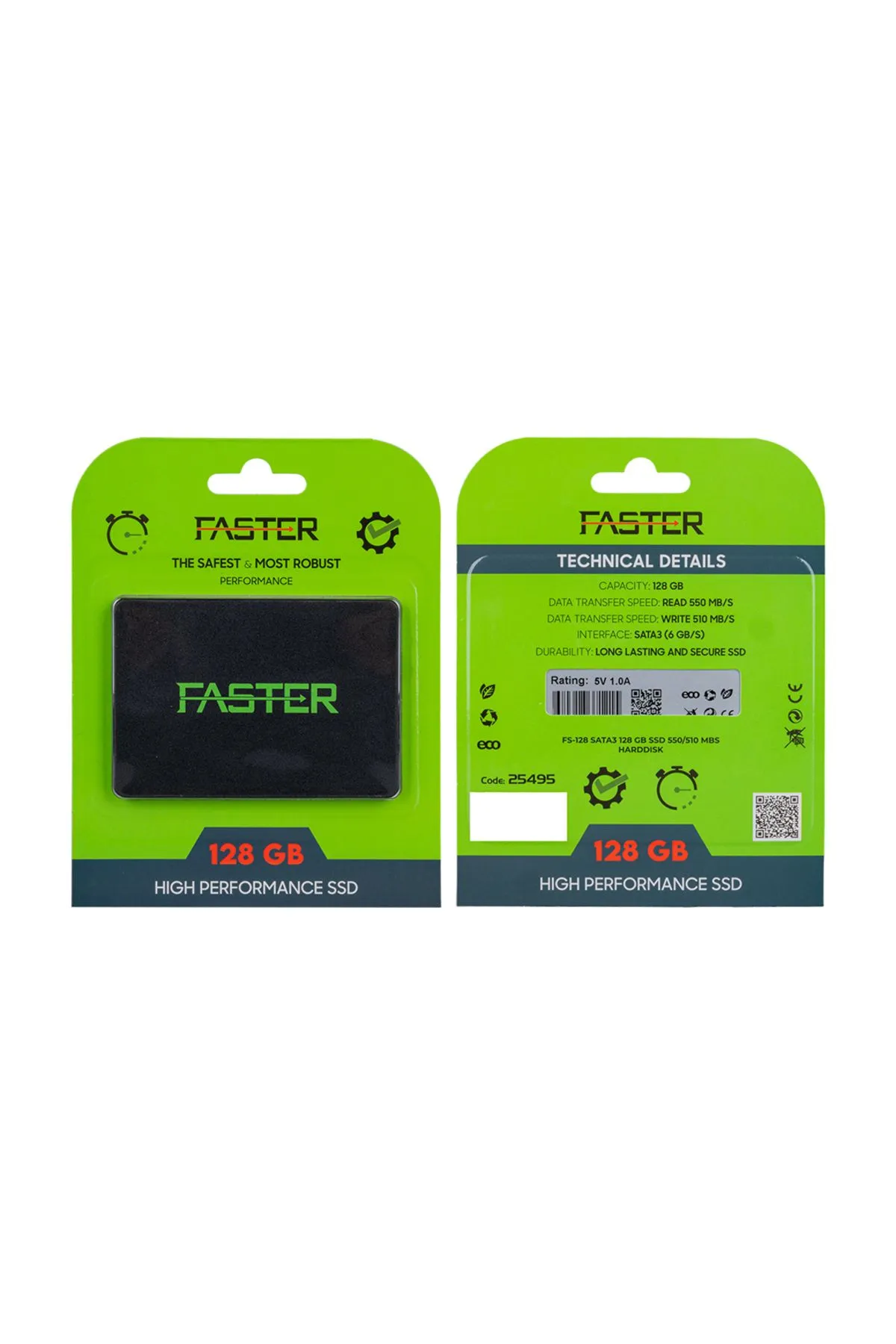 Faster Sata3 128 Gb Ssd 550/510 Mb/S Uzun Ömürlü Harddisk FS-128