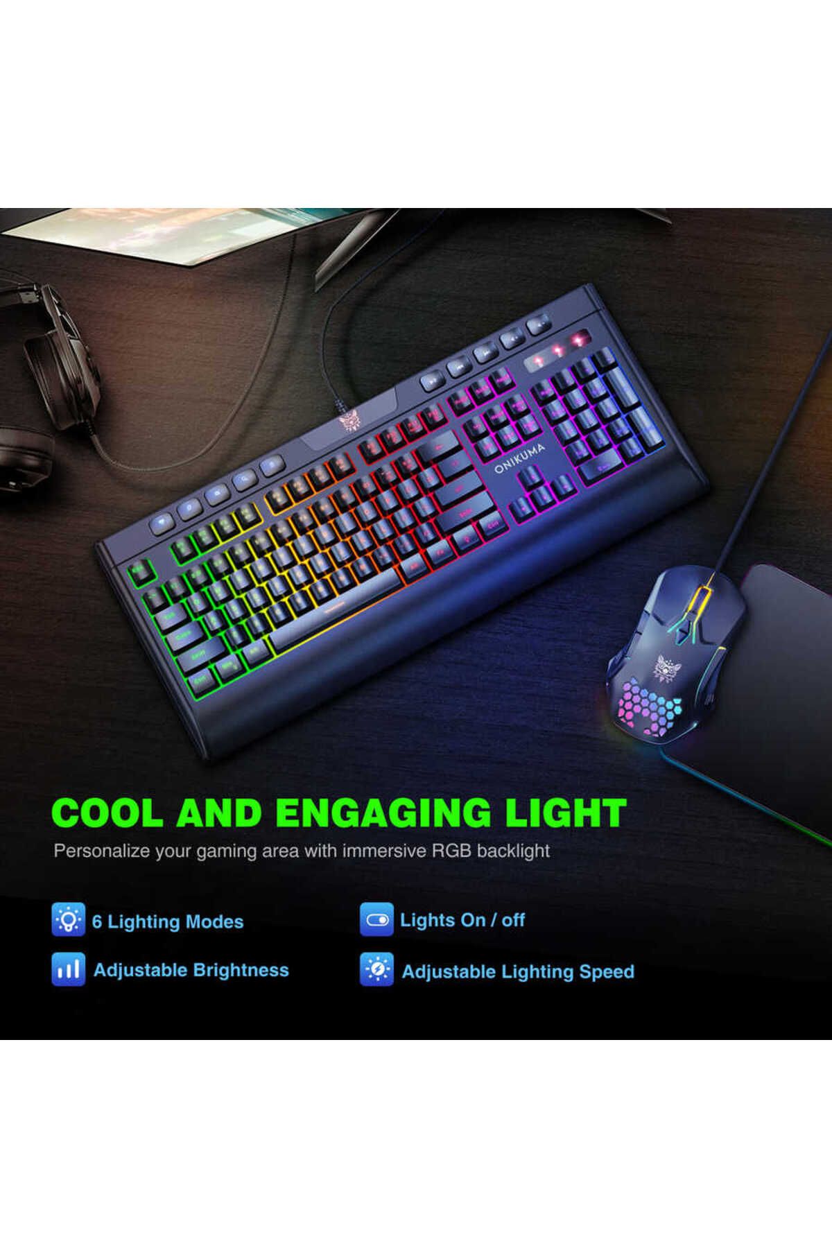 Canpay Savaş Alanına Hazır Taktiksel Klavye ve Hızlı DPI Mouse RGB LED Gaming Oyuncu Klavye ve Mouse Seti