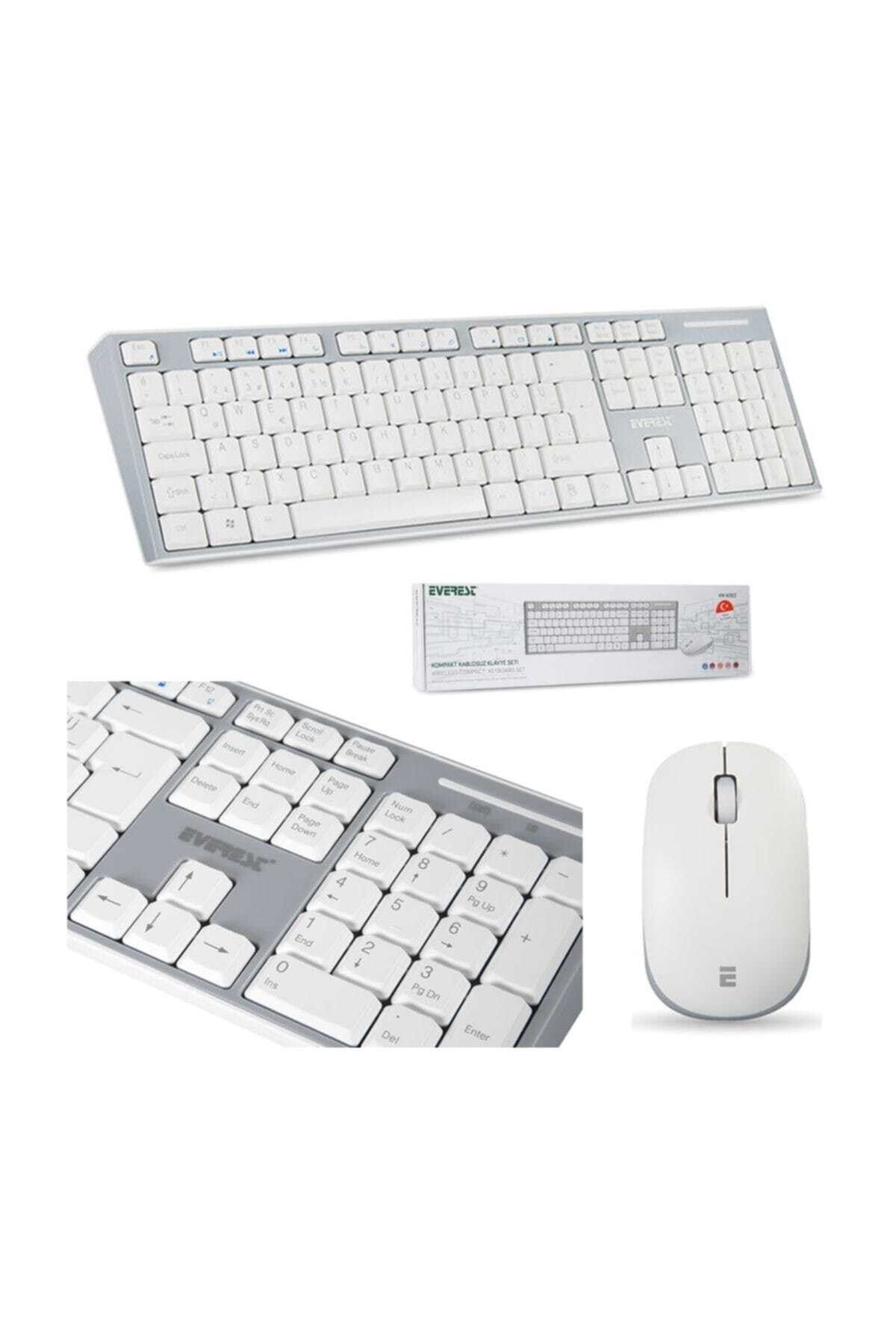 starnewstore sblx Beyaz/gri Kablosuz Q Multimedia Klavye + Mouse Set shpwax 986377