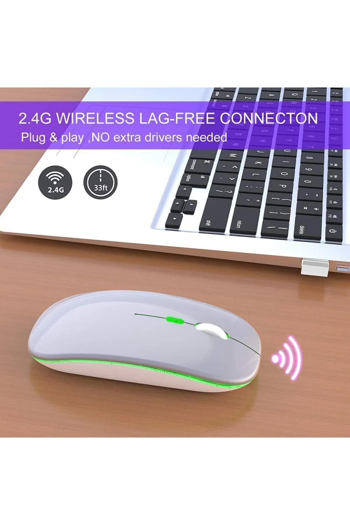 starnewstore sblx Fare Wireless Mouse 4 Tuşlu Renk Sessiz Şarj Edilebilir Dpı Kontrol shpwax 986377