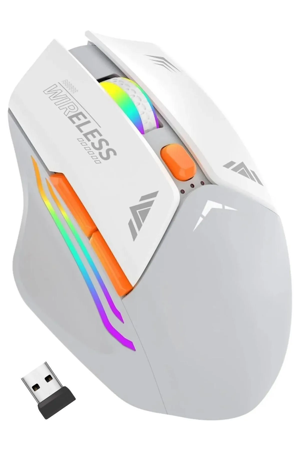 starnewstore sblx Gaming Oyuncu Mouse Led Işıklı Şarj Edilebilir Gamer Gri/beyaz Mouse shpwax 986377