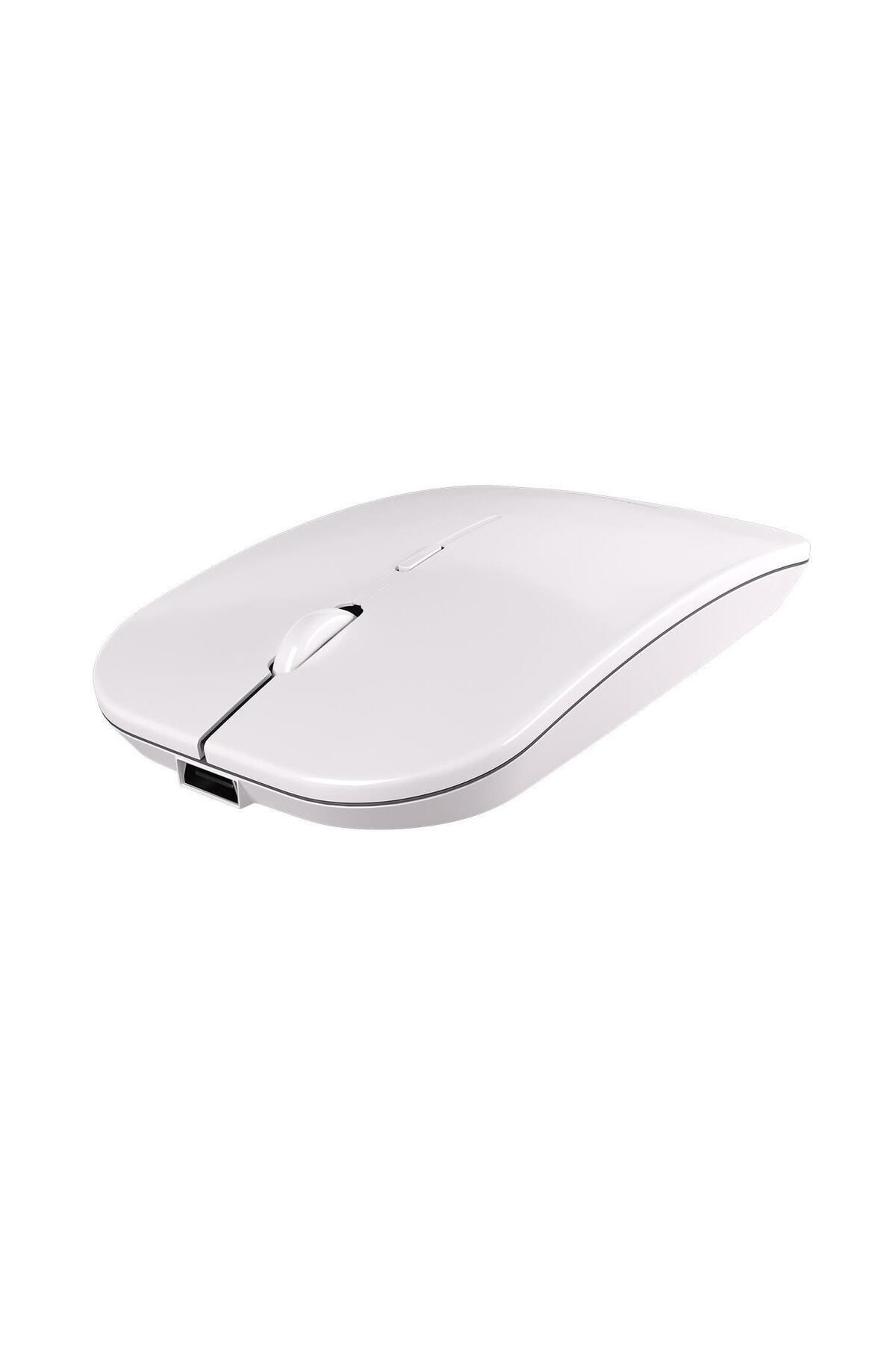 starnewstore sblx Hibrit Bluetooth & Wireless Şarj Edilebilir Kablosuz Mouse - Beyaz shpwax 986377