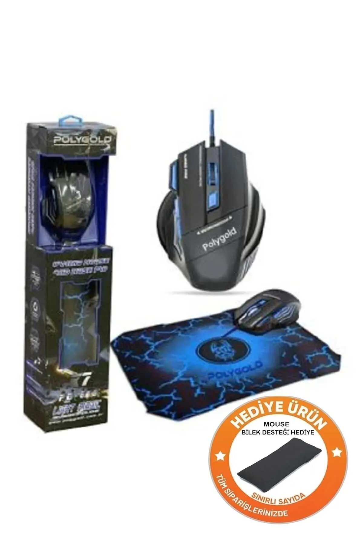 starnewstore sblx Kablolu Işıklı Oyuncu Mouse Mousepad Mavi shpwax 986377