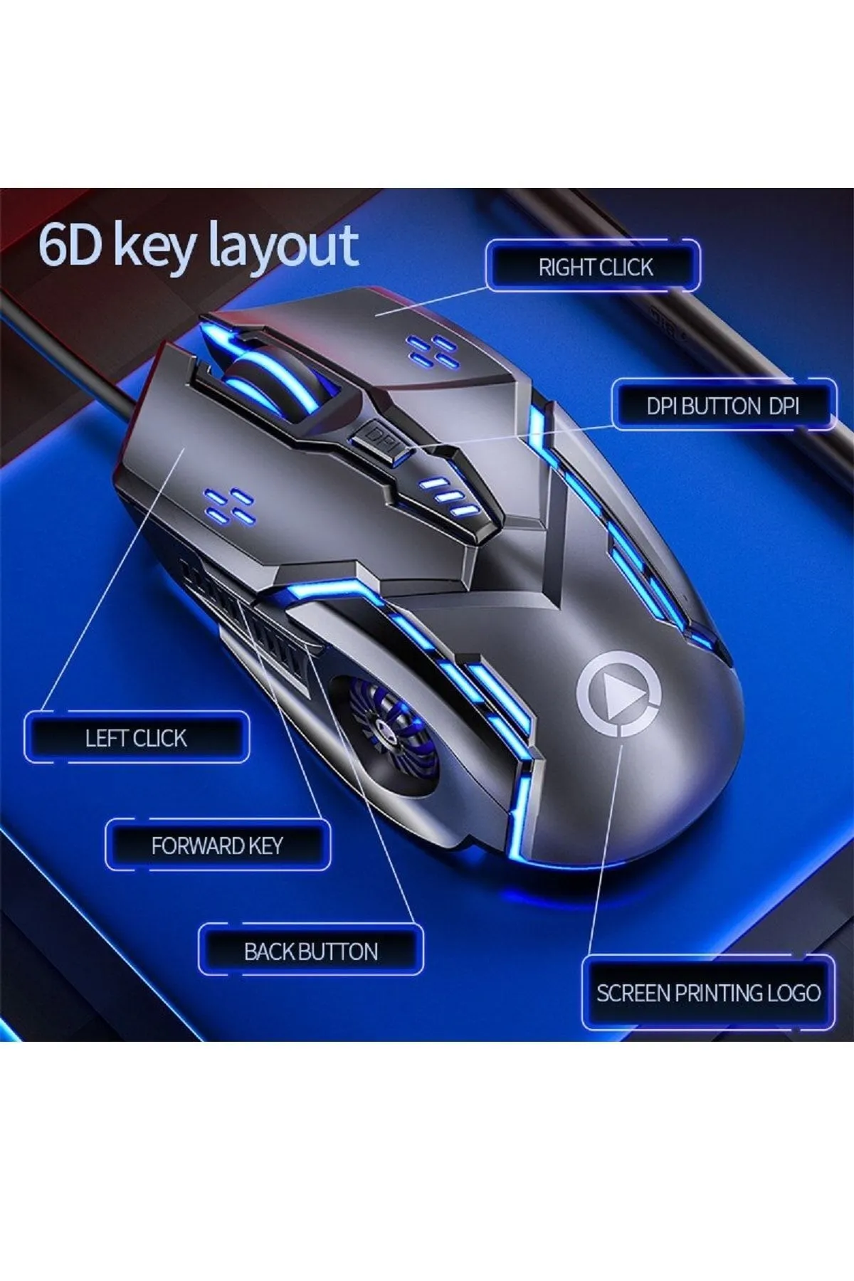 starnewstore sblx Kablolu Oyuncu Mouse 6 Düğme Ayarlanabilir Dpı shpwax 986377