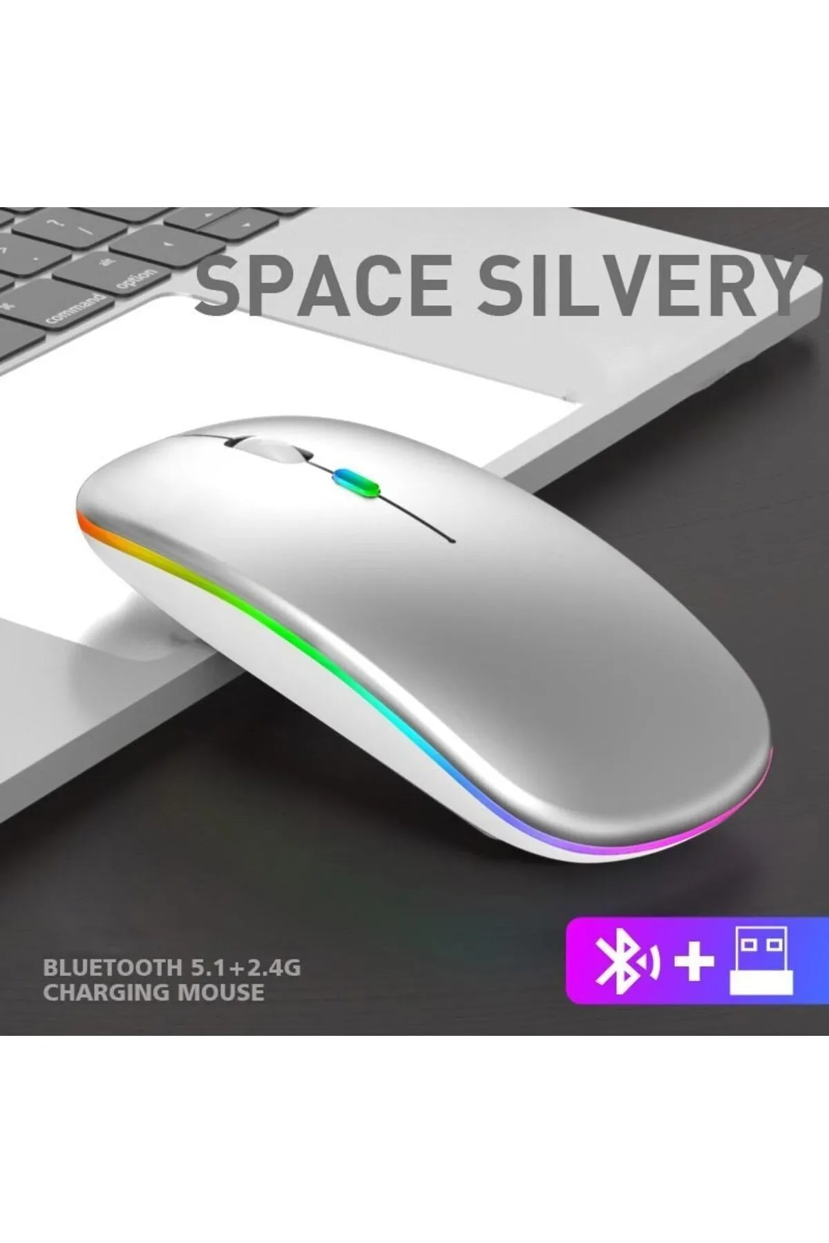 starnewstore sblx Kablosuz Wireless Mouse Sessiz Tık RGB Aydınlatmalı Şarj Edilebilir shpwax 986377