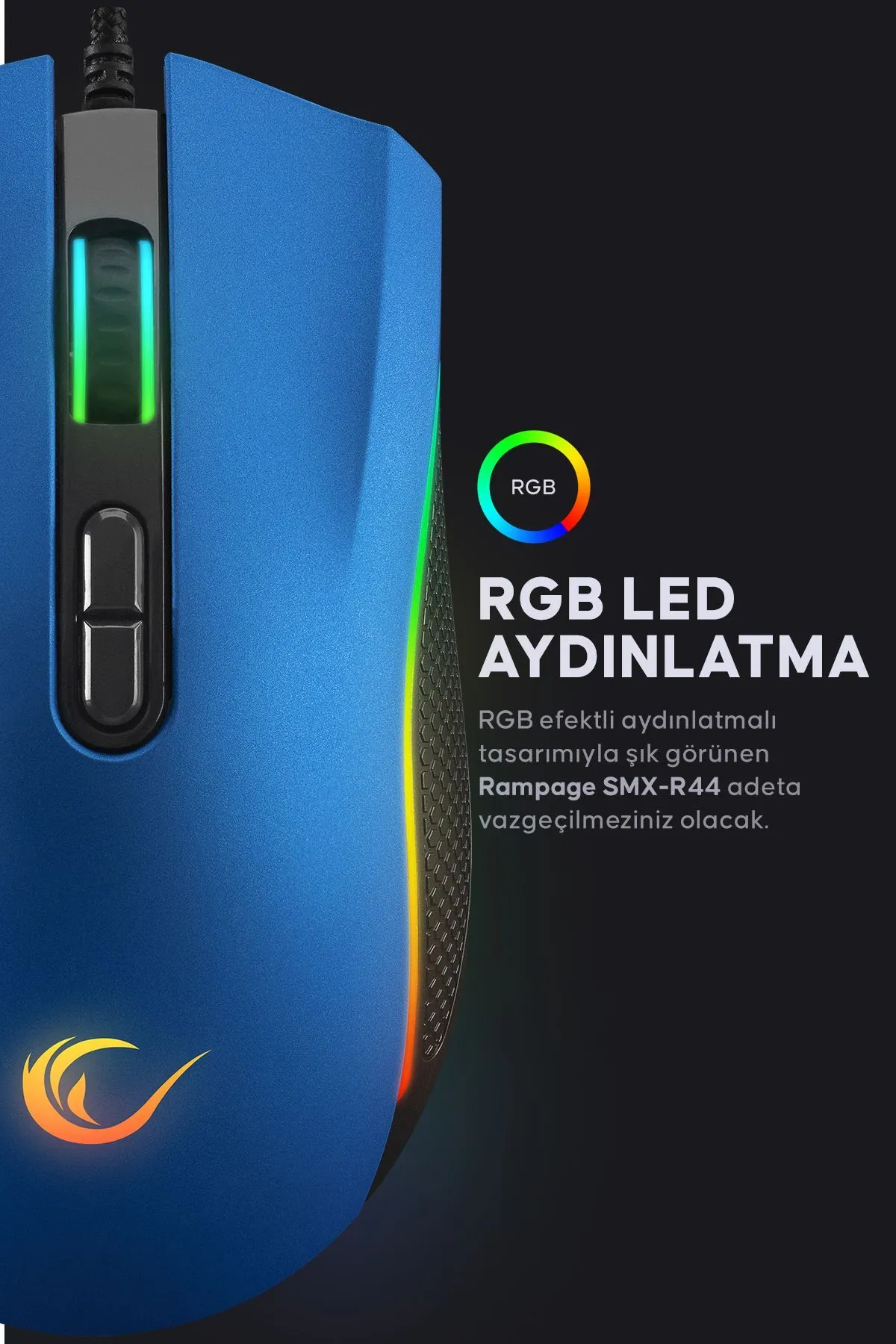 starnewstore sblx Makrolu Mavi 6400dpi Rgb Ledli Gaming Oyuncu Mouse shpwax 986377