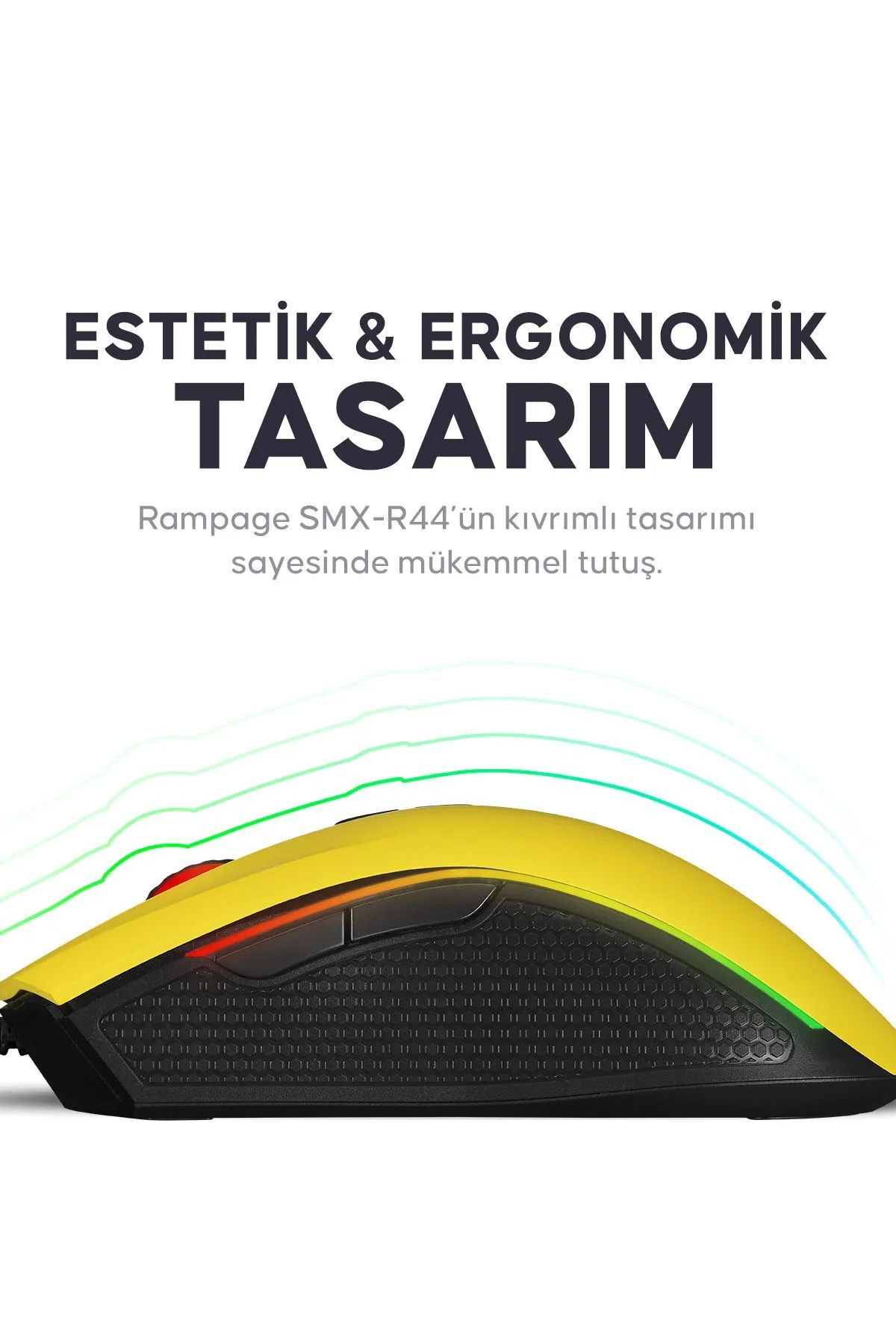 starnewstore sblx Makrolu Sarı 6400dpi RGB Ledli Gaming Oyuncu Mouse shpwax 986377