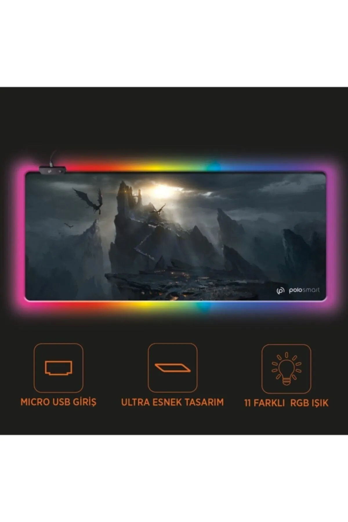 starnewstore sblx Rgb Işıklı Gaming Mouse Pad shpwax 986377