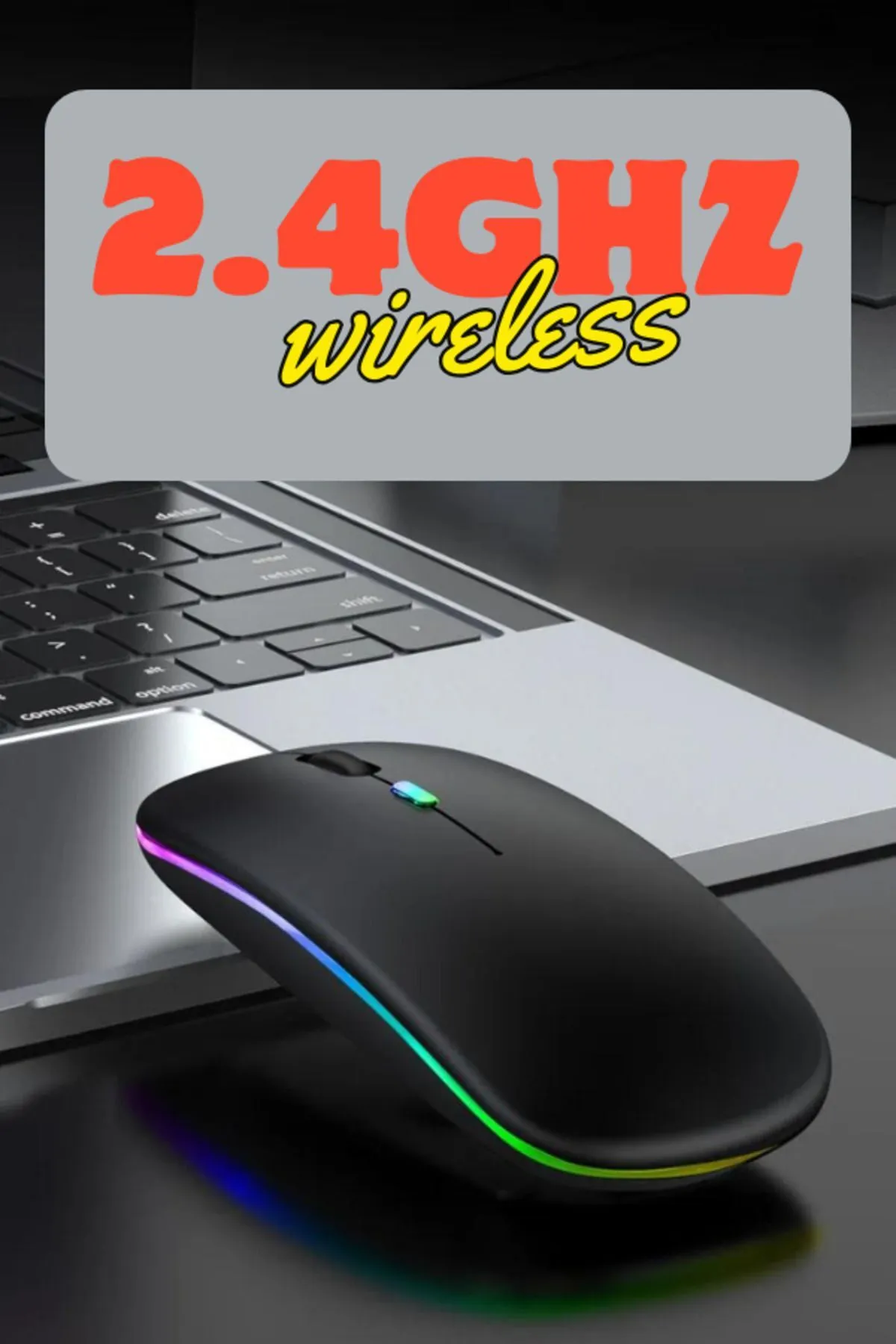 starnewstore sblx Slim Usb 2.4ghz Siyah Ledli 800/1200/1600dpi Şarjlı Kablosuz Mouse Rgb Led Işıklı + Mouse