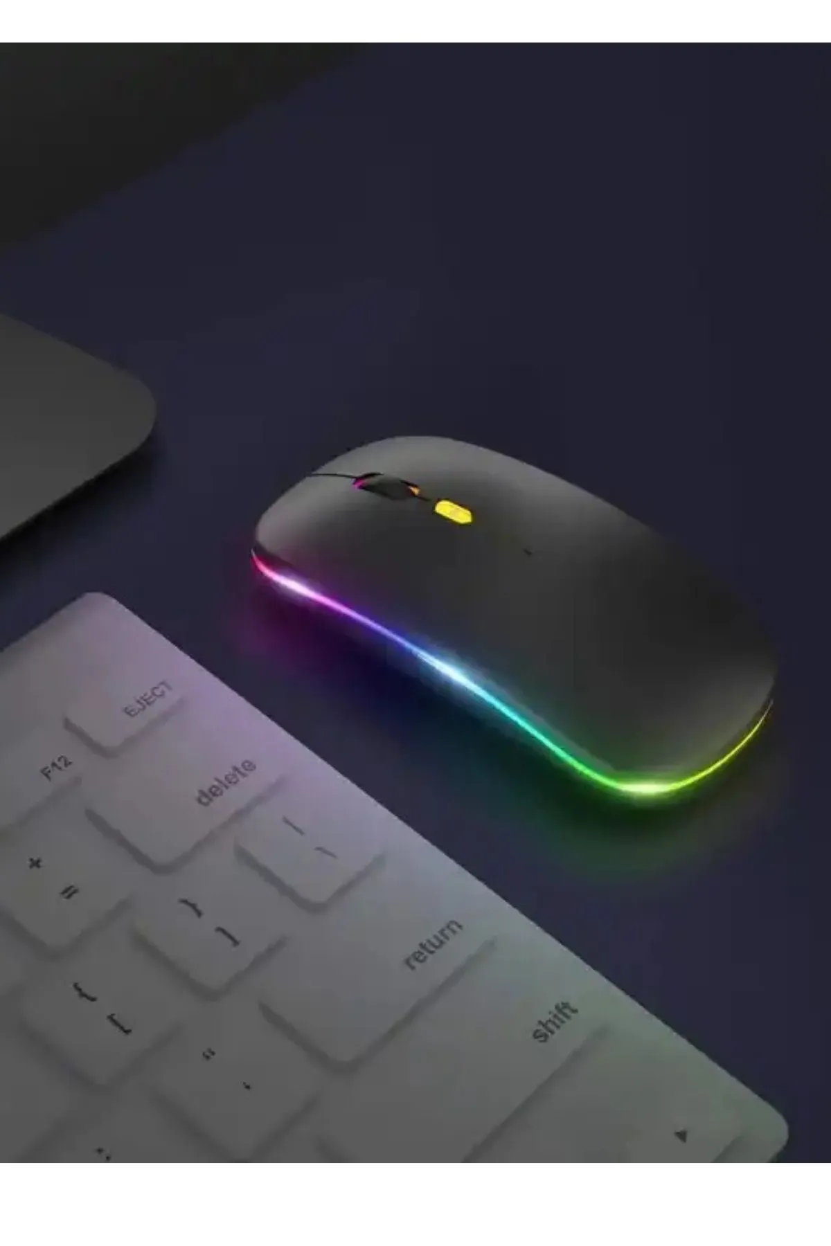 starnewstore sblx Slim Usb 2.4ghz Siyah Ledli 800/1200/1600dpi Şarjlı Kablosuz Mouse Rgb Led Işıklı shpwax 9