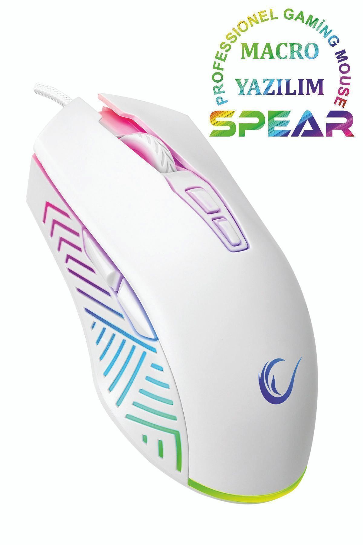 starnewstore sblx Spear 7200 Dpı Rgb Ledli 7d Makrolu Beyaz Drag Clik Gaming Oyuncu Mouse shpwax 986377