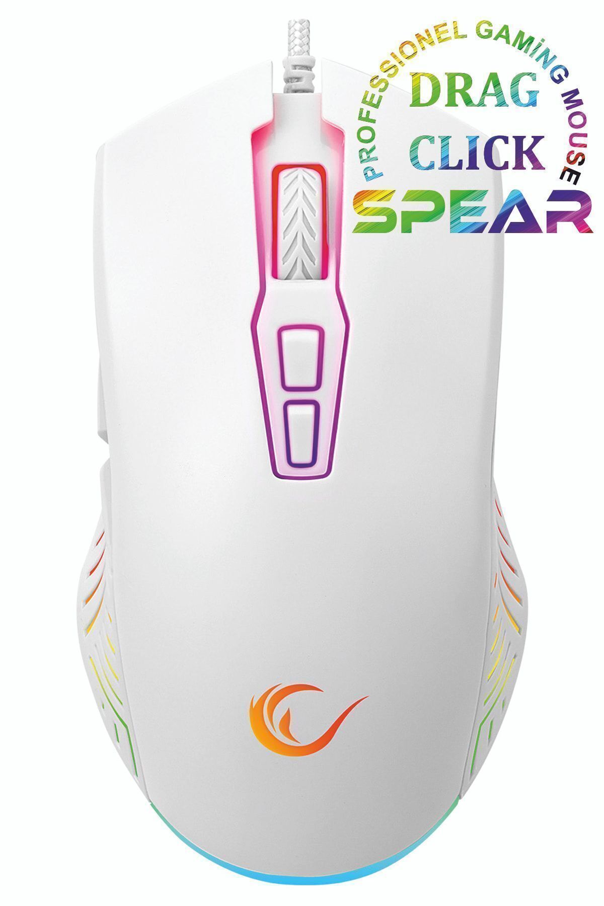 starnewstore sblx Spear 7200 Dpı Rgb Ledli 7d Makrolu Beyaz Drag Clik Gaming Oyuncu Mouse shpwax 986377