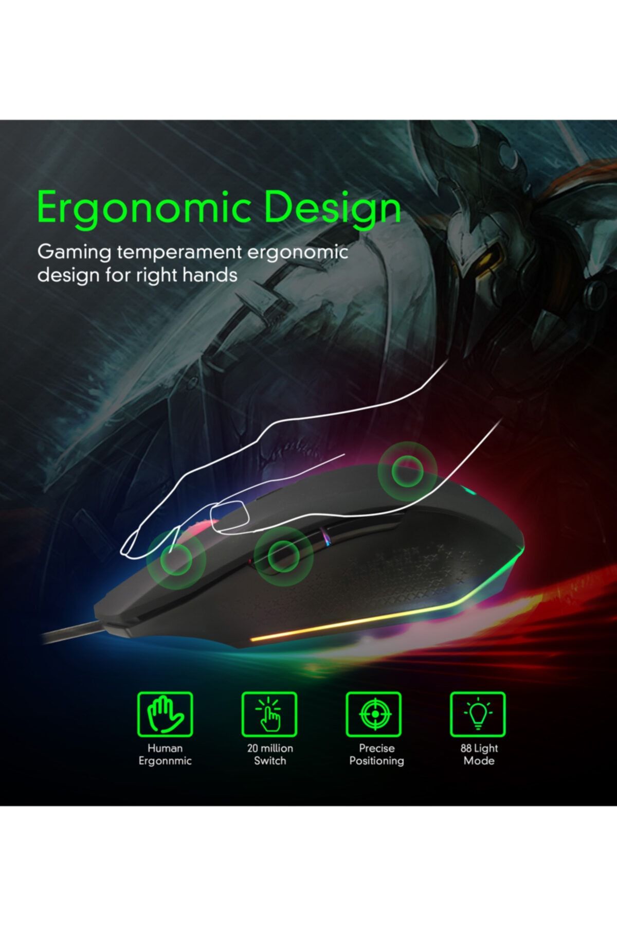 layftech Sc128-a Oyuncu Mouse Rgb 88 Farklı Işık Modlu 7 Buton 5500 Dpı Gaming Mouse