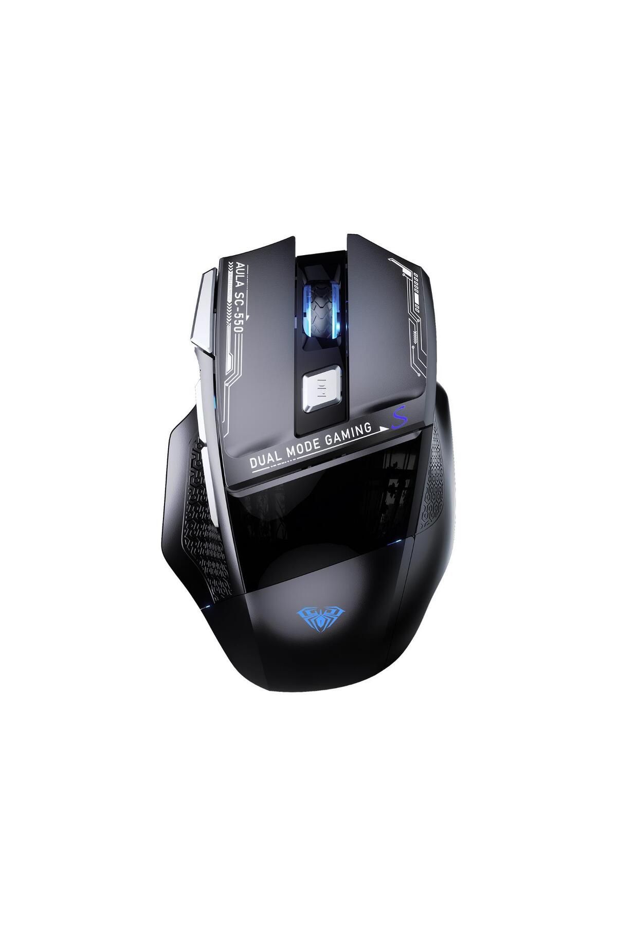 Aula Sc550 4800dpı 7 Tuşlu Makrolu 2.4ghz Kablosuz Optik Rgb Oyuncu Mouse Siyah