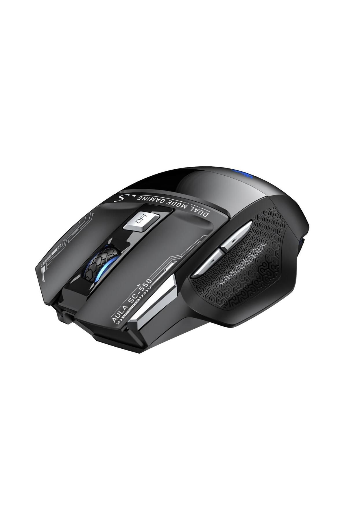 Aula Sc550 4800dpı 7 Tuşlu Makrolu 2.4ghz Kablosuz Optik Rgb Oyuncu Mouse Siyah