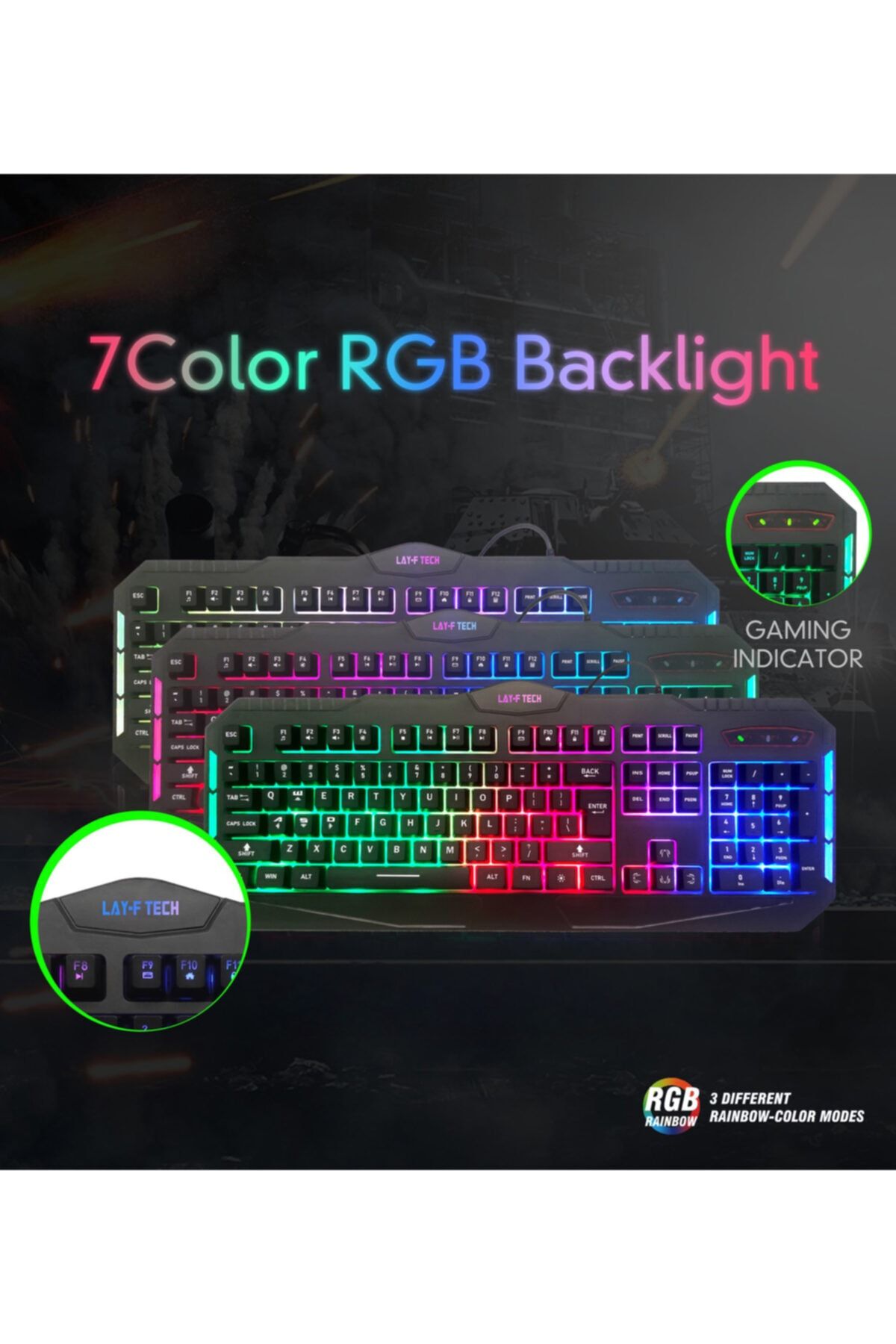 layftech Sc901 Oyuncu Klavye Rgb Gökkuşağı Gaming Klavye