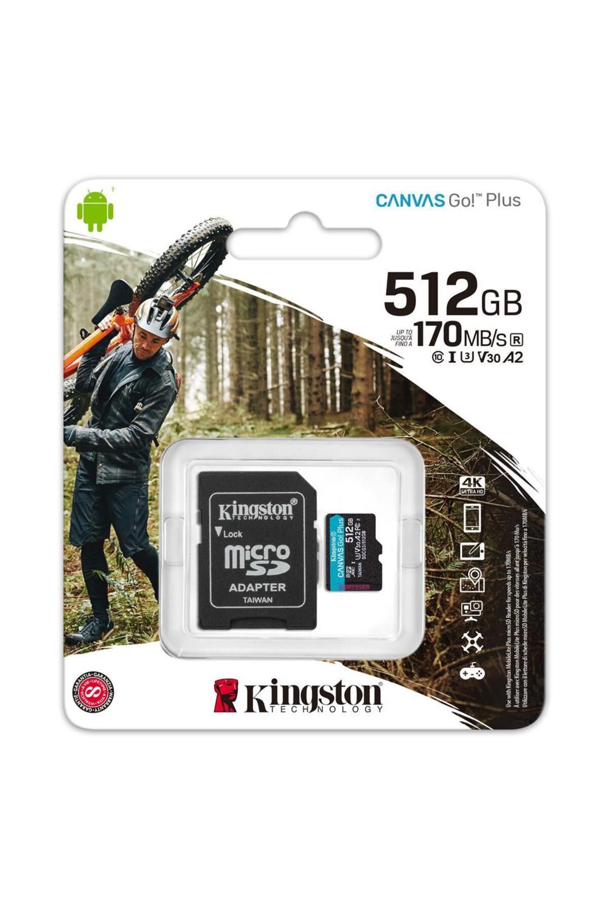 Kingston Sdcg3-512gb 512gb Microsdxc Canvas Go Plus 170r A2 U3 V30 Card Adp Hafıza Kartı