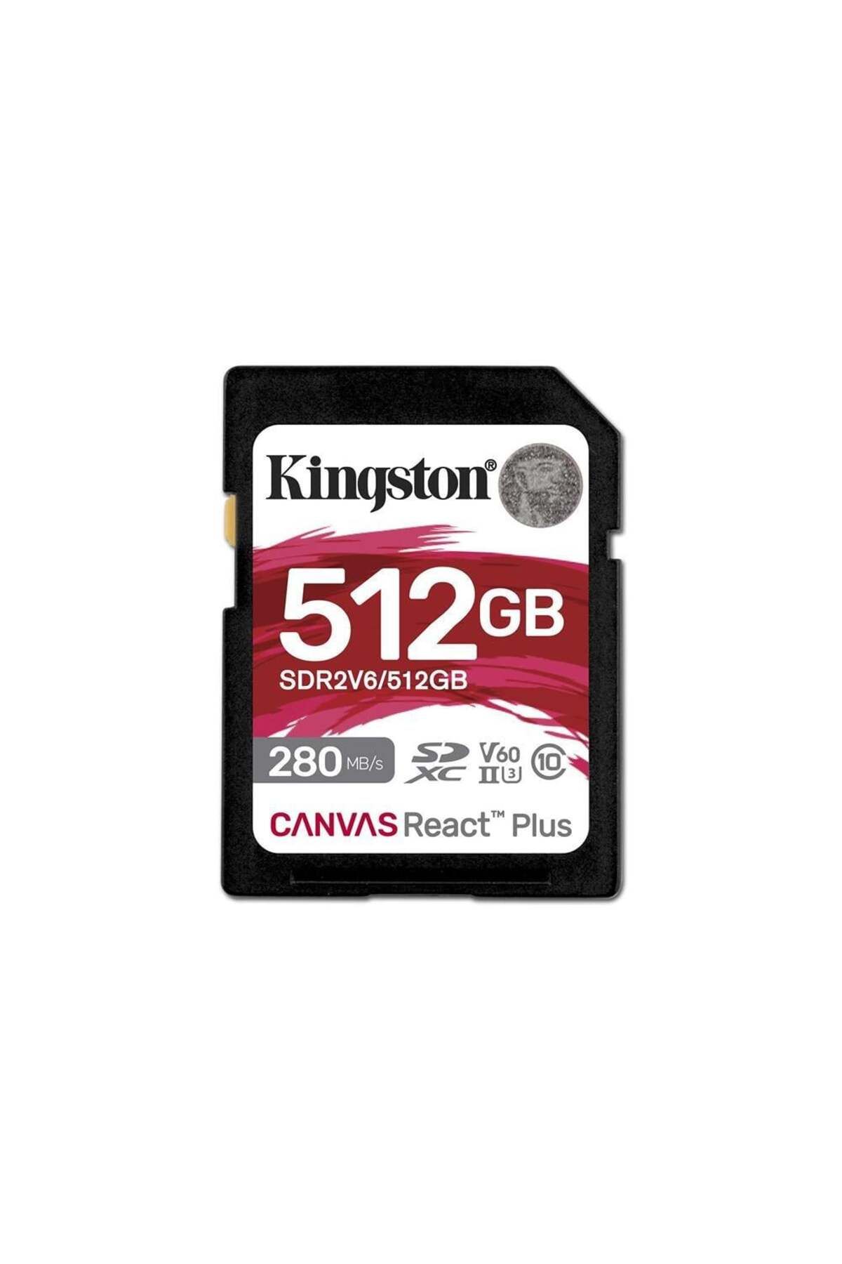 Kingston Sdr2v6-512gb Canvas React Plus Sdxc Uhs-ıı 280r-150w U3 V60 For Full Hd-4k Sd Hafıza Kartı