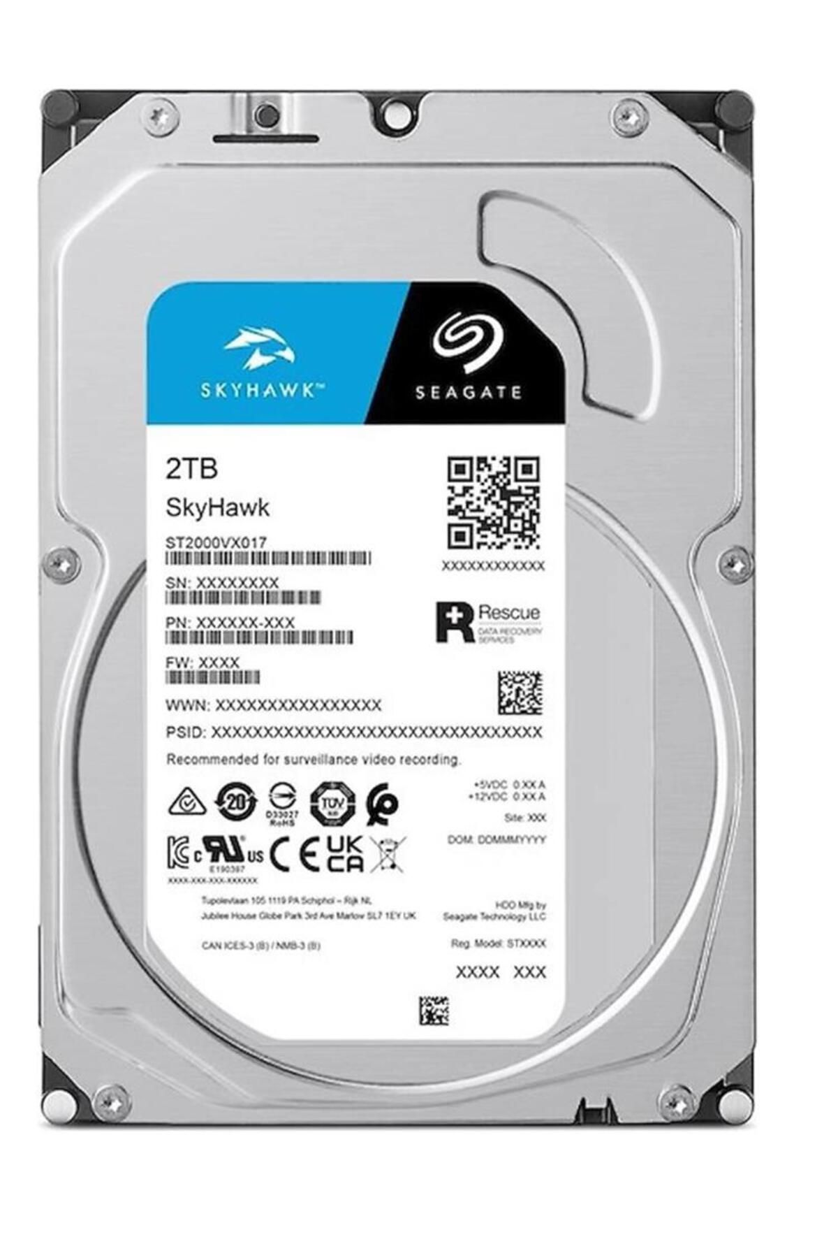 BLS STORE Seagate 2TB ST2000VX017 5900Rpm 256MB Harddisk 7-24 Güvenlik Diski (Resmi Distribitör Ürünü)