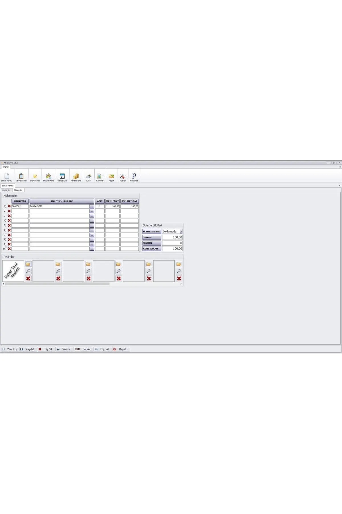 PazarTimi Servis Takip Programı & Servis Programı