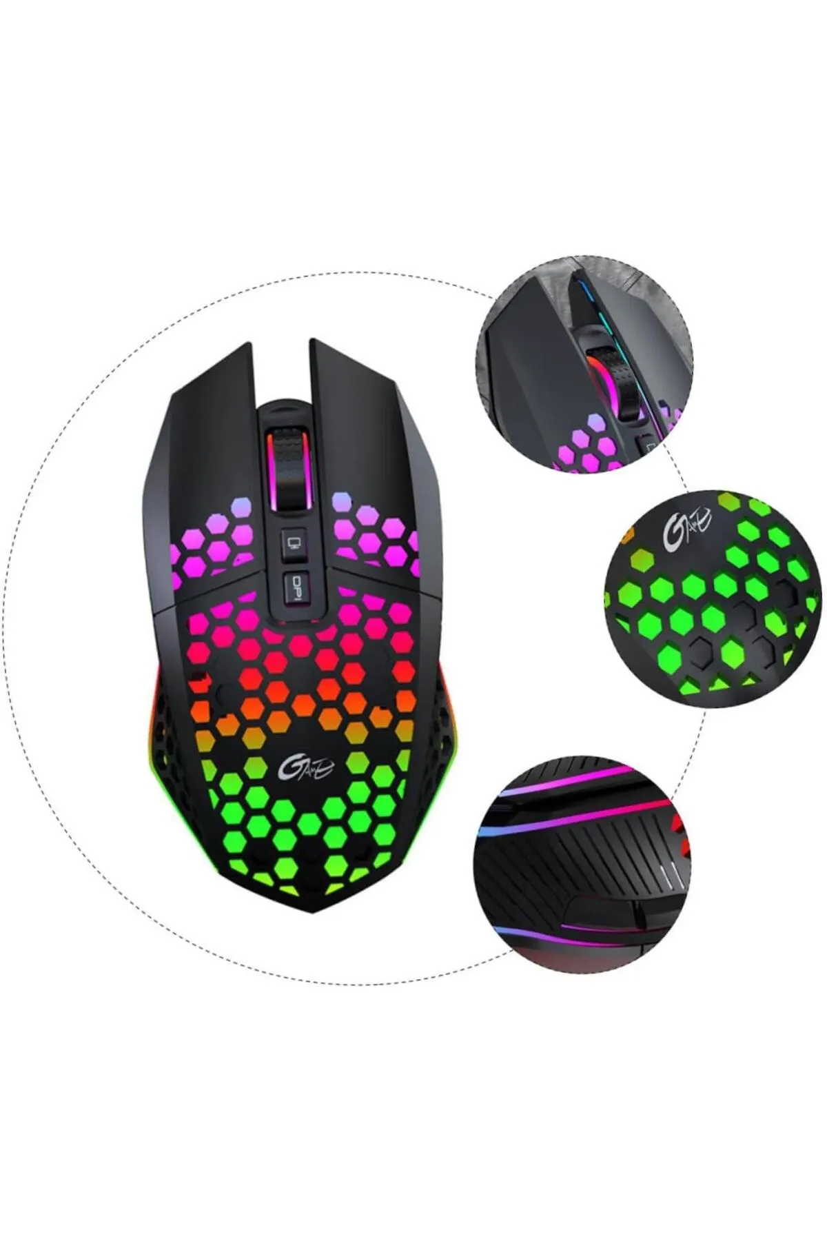 Valkyrie Sessiz Tuşlu Wireless 2.4g 8 Button Rgb Led Gaming Mouse - Silent Button - One Click Deskto