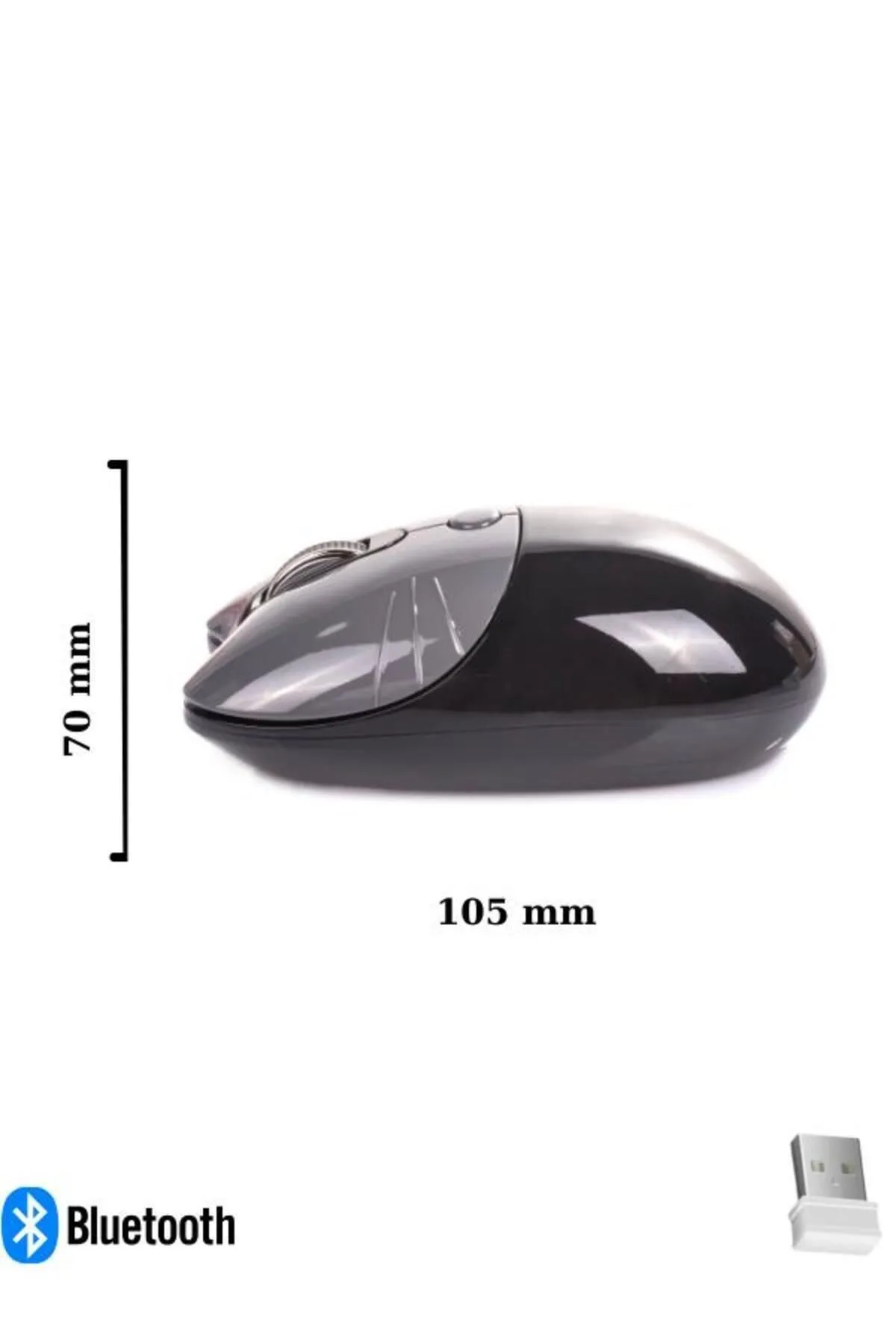 NDNeed Sevimli Kedi Kablosuz Siyah Mouse Bluetooth + 2.4G Dual Mode