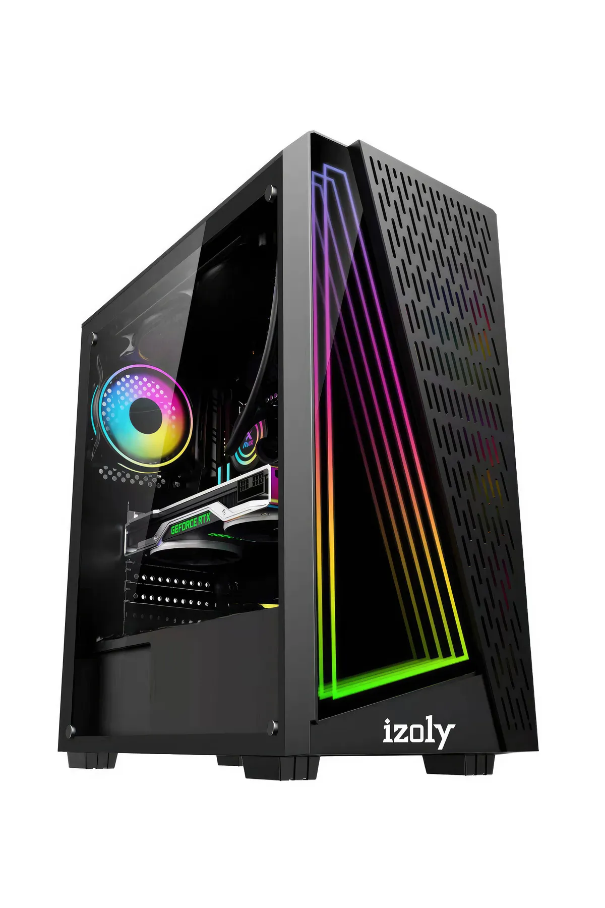 İzoly Shadow 1x Argb Fanlı Rgb Led Usb 3.0 Temperli Cam 500w Atx Oyuncu Kasası