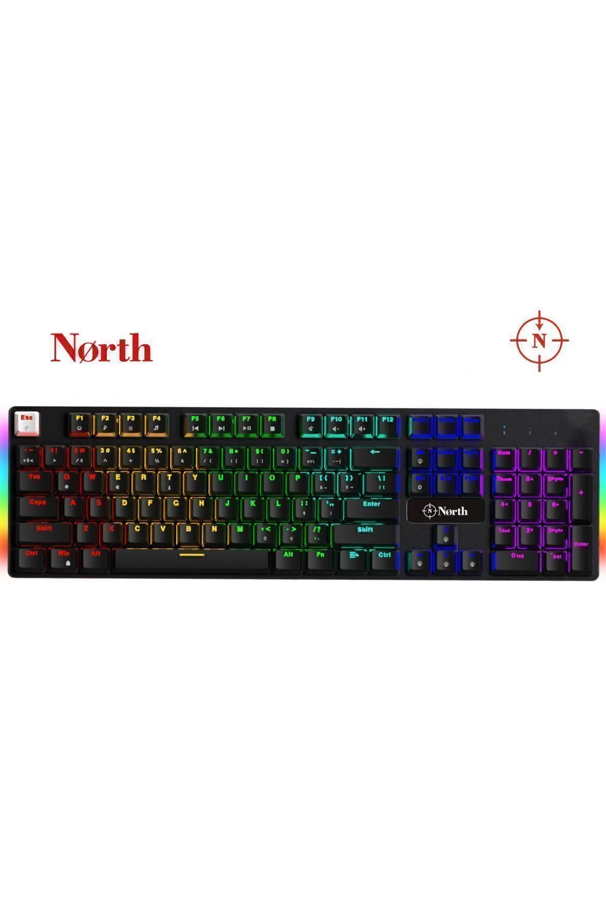 North Shield Blue Switch Türkçe Q Rgb Full Metal Panel Mekanik Gaming Klavye