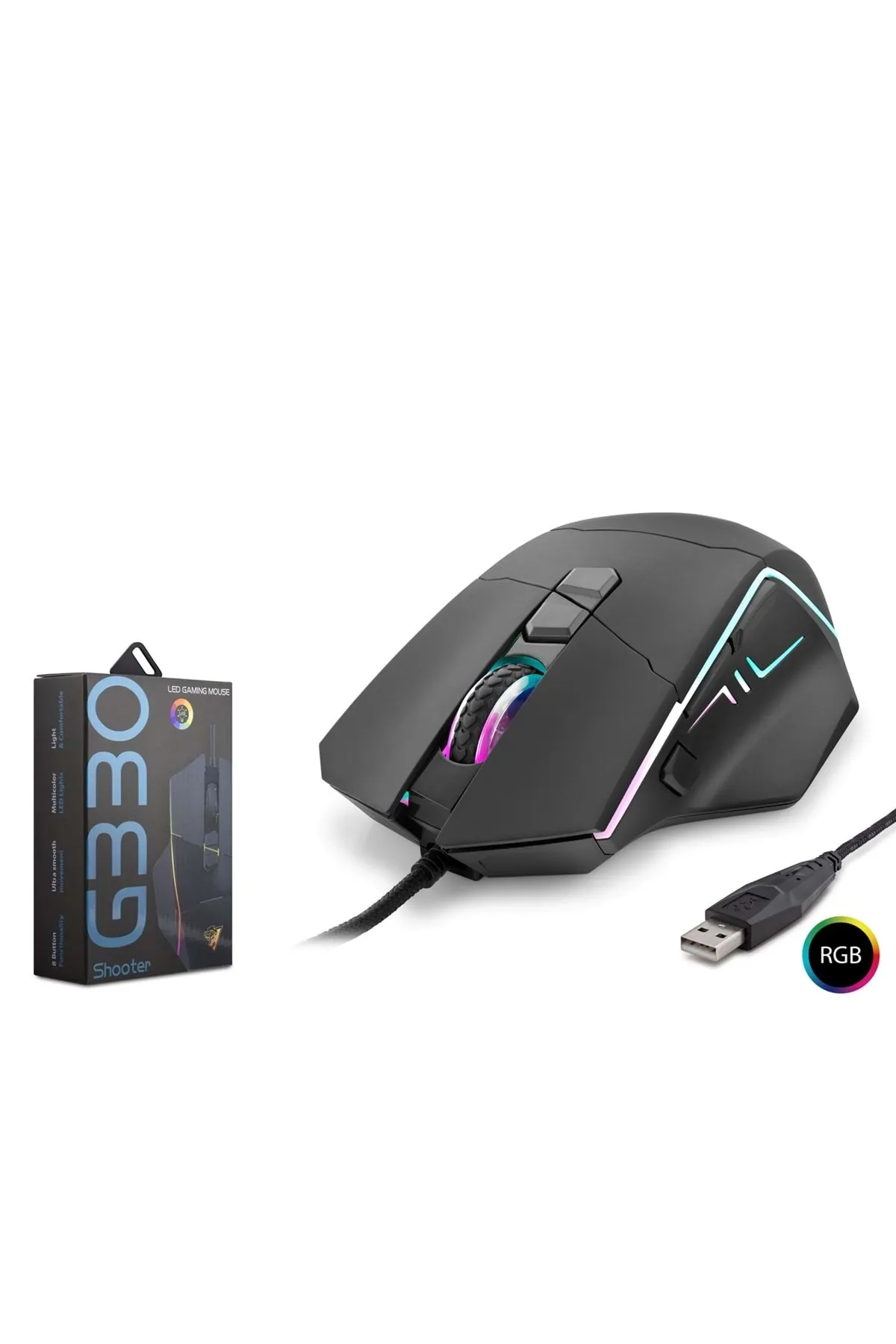 Hadron Shooter G330 Oyuncu Mouse Kablolu 6400 Dpı Rgb 1.5m