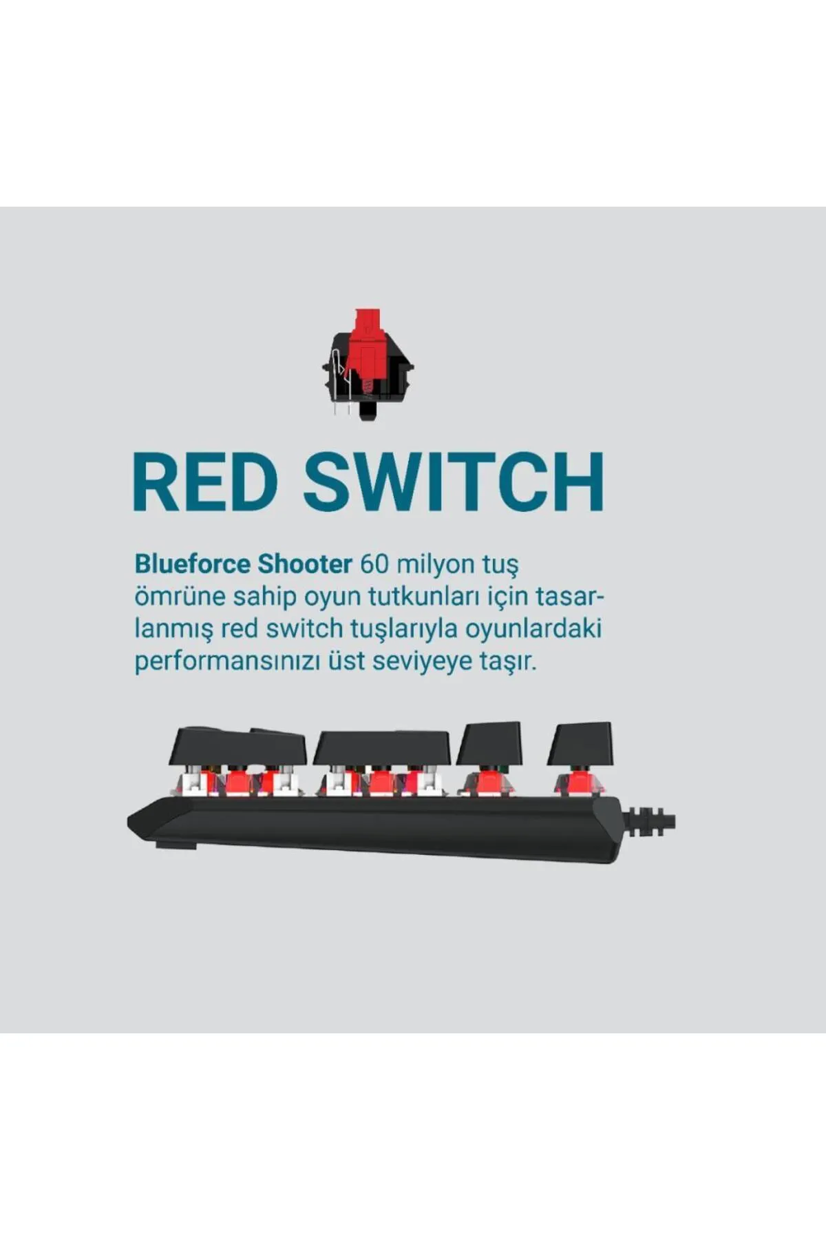 Blueforce Shooter Rgb Mekanik Gaming Oyuncu Klavyesi Red Switch Q Tr