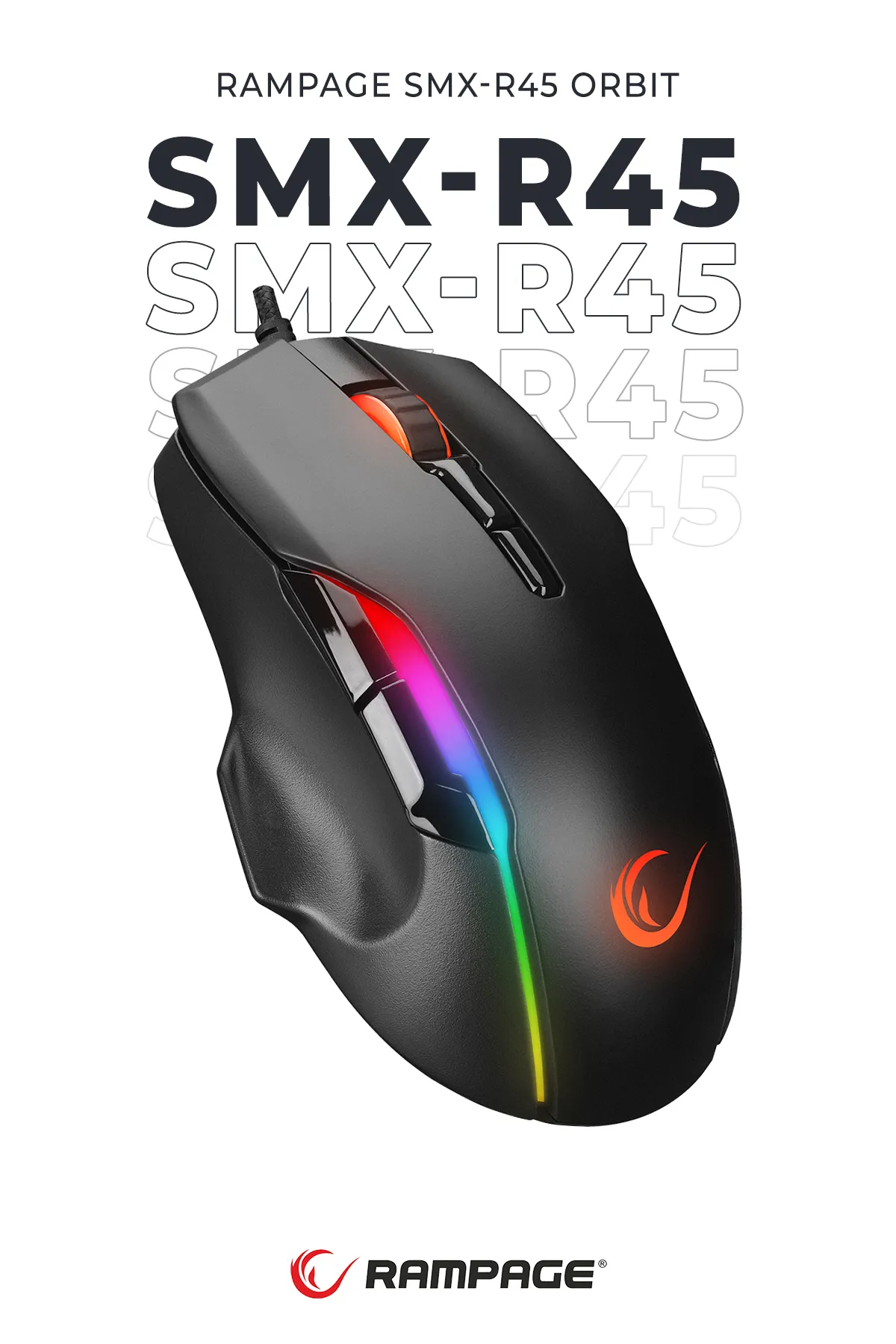 Rampage shpy Orbit Rgb Ledli Makrolu 6400 Dpı Drag Click Gaming Pro Oyuncu Mouse gxtr 1030188