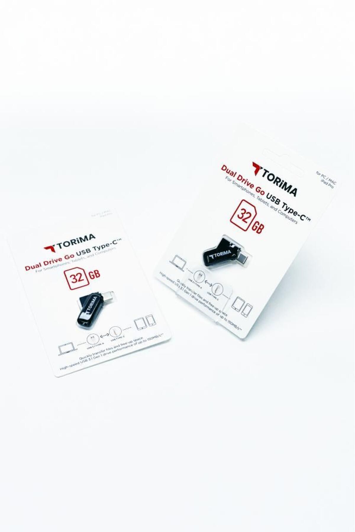 Torima Siyah 32GB Çift Sürücülü USB-TYPE-C OTG