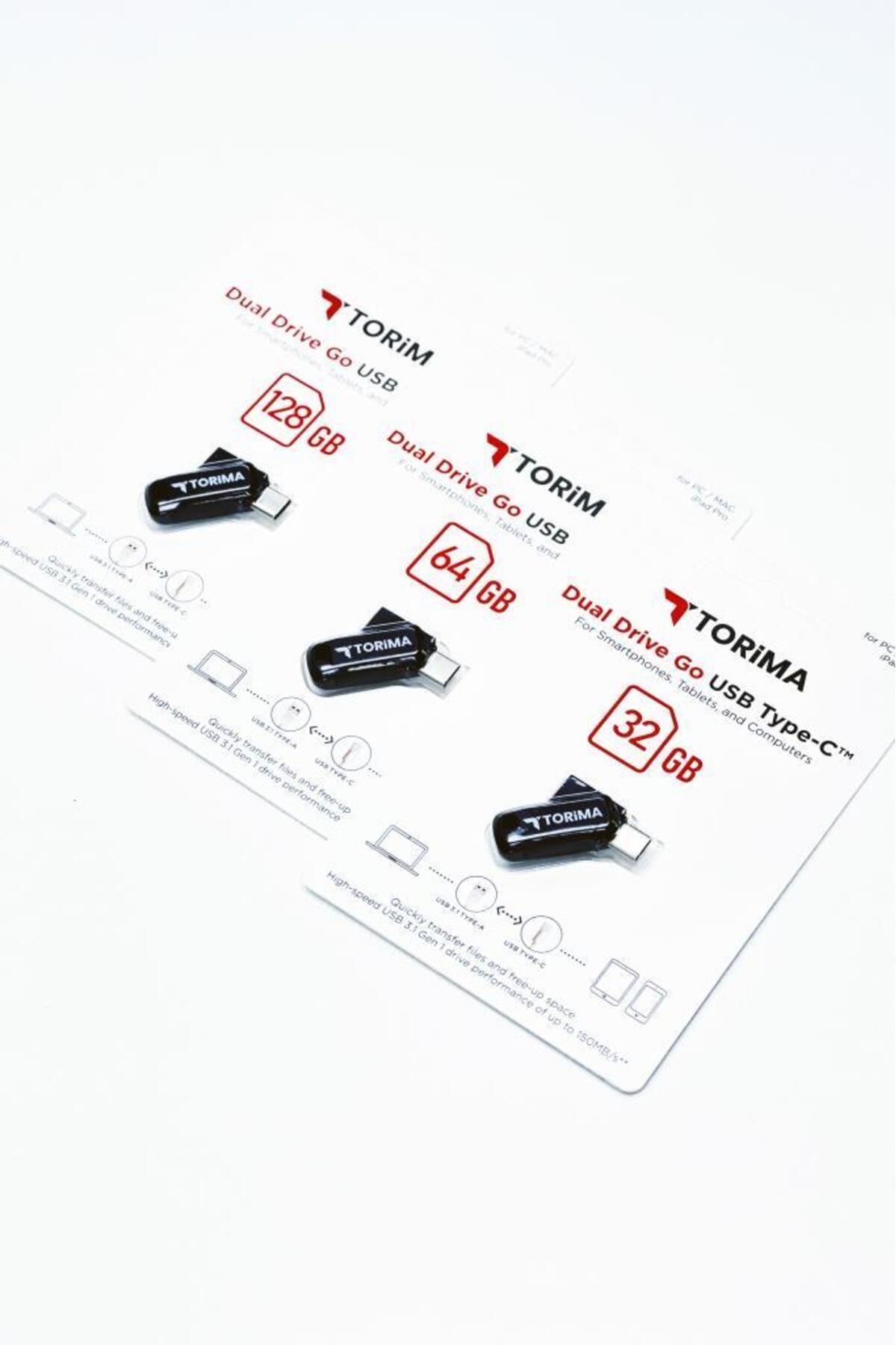 Torima Siyah 32GB Çift Sürücülü USB-TYPE-C OTG