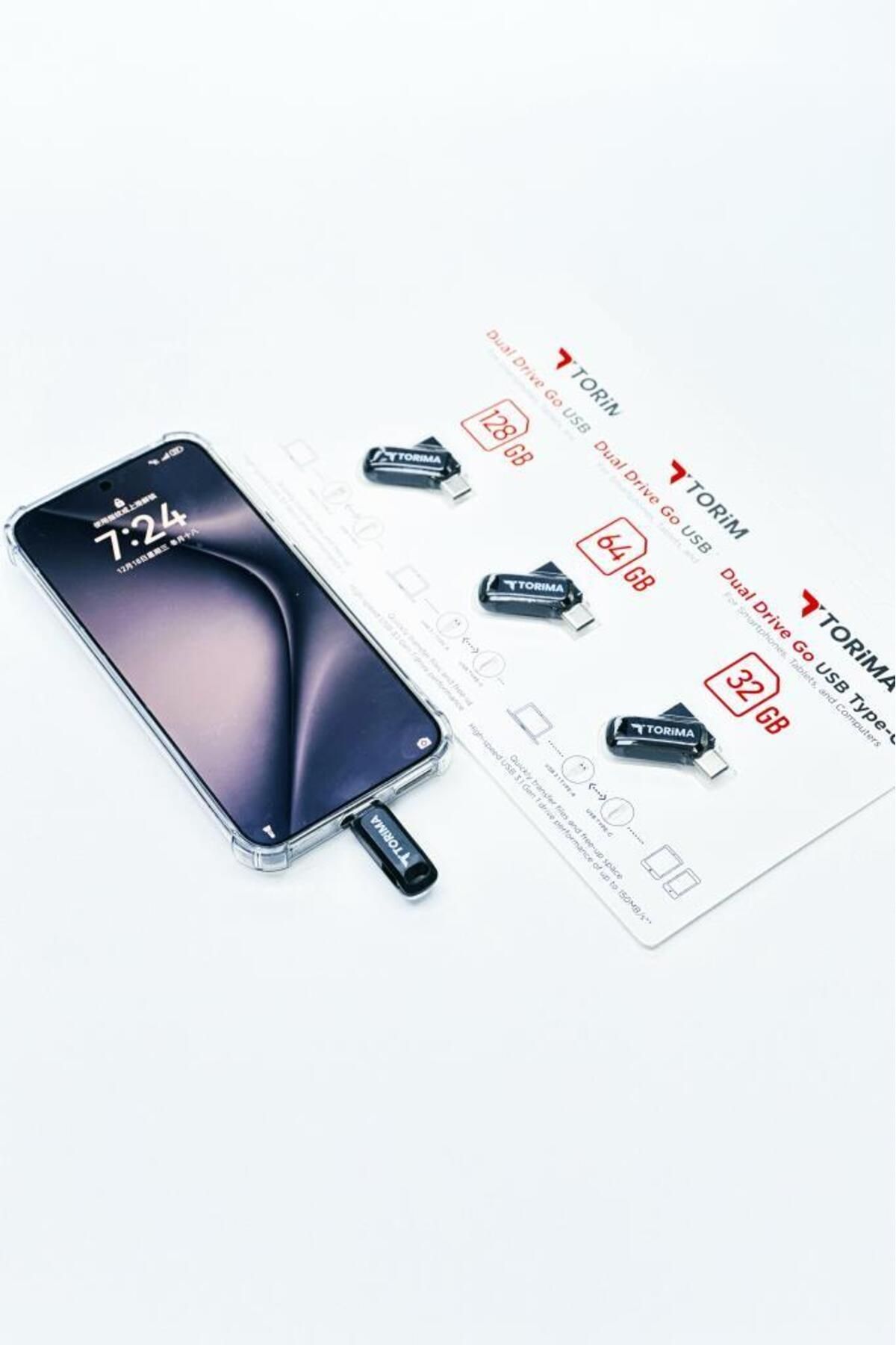 Torima Siyah 32GB Çift Sürücülü USB-TYPE-C OTG