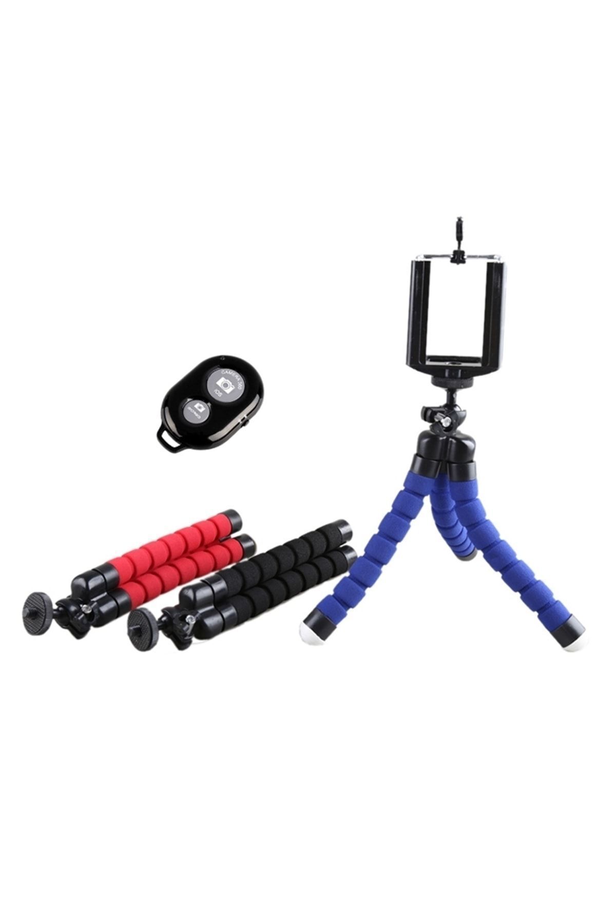 Genel Markalar Siyah Mini Tripod Selfie Masa Üstü Stand + Bluetooth Kumanda